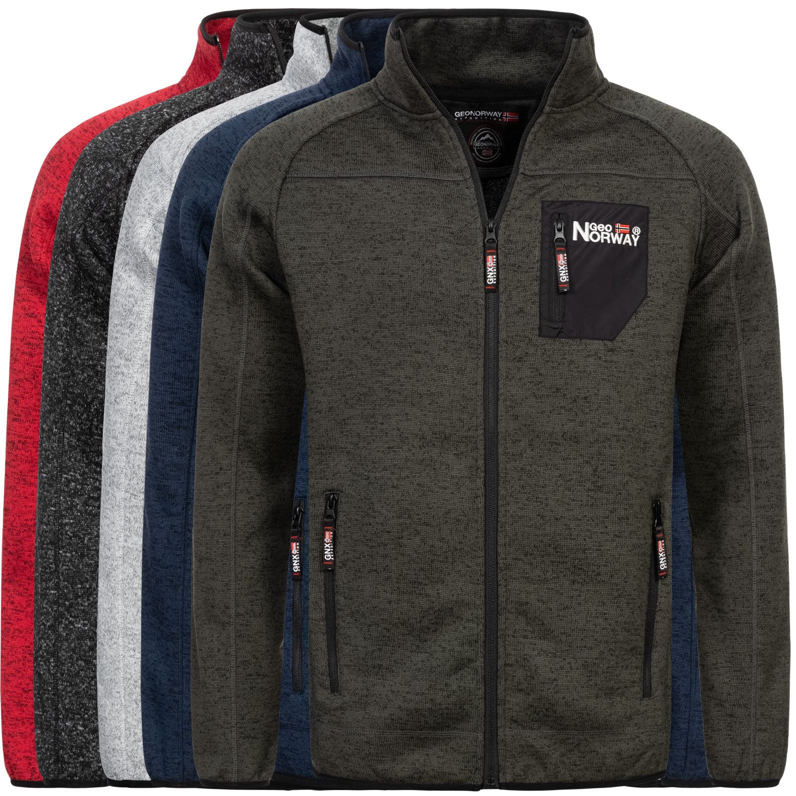 Geographical Norway Fleecejacke Herren Übergangs Jacke Fleece Sweat Übergangs Jacke Herbst – Bild 5 von 5