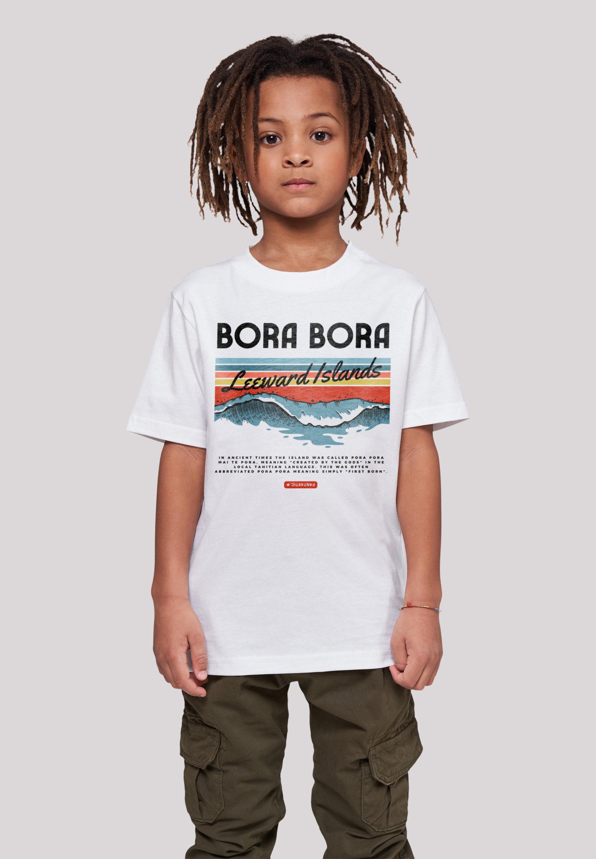 F4NT4STIC T-Shirt Bora Bora Leewards Island Print weiß