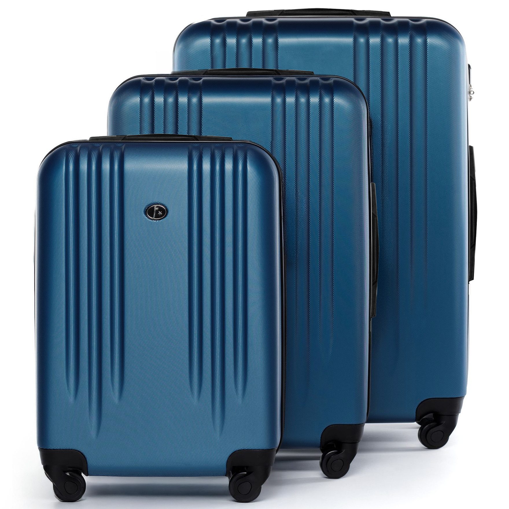 FERGÉ Kofferset Hartschale 3 teilig Koffer Set Marseille, 4 Rollen, (3er Kofferset stabil und leicht mit Zahlenschloß, 3 tlg., Hartschalen-Trolley Set 3 Größen Handgepäck Koffer M XL), Trolley 3er Koffer Set, Reisekoffer 4 Rollen, Premium Rollkoffer