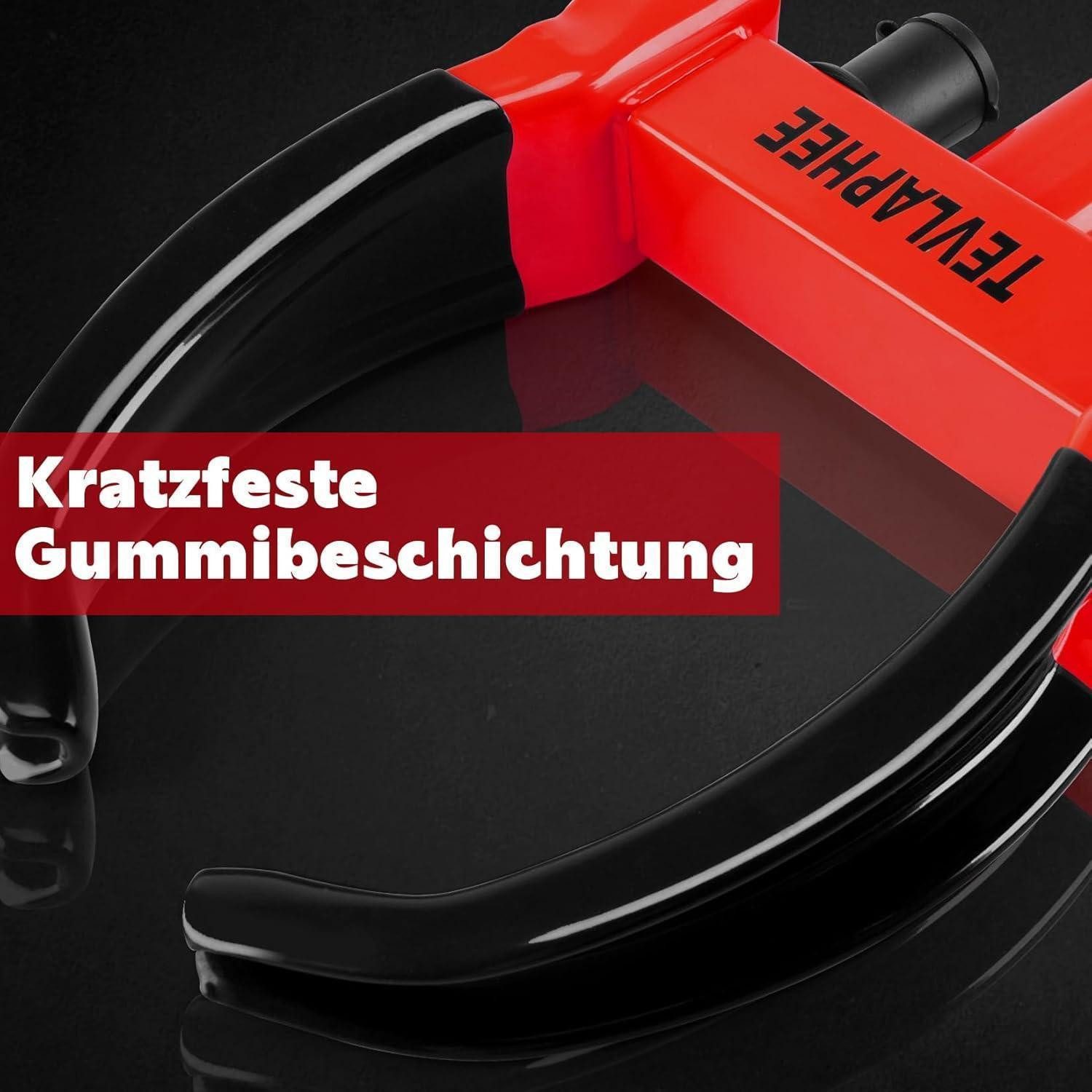 LuxusKollektion Radkralle Radkralle Felgenkralle Wegfahrsperre PKW 19-30cm Schwarz & Rot