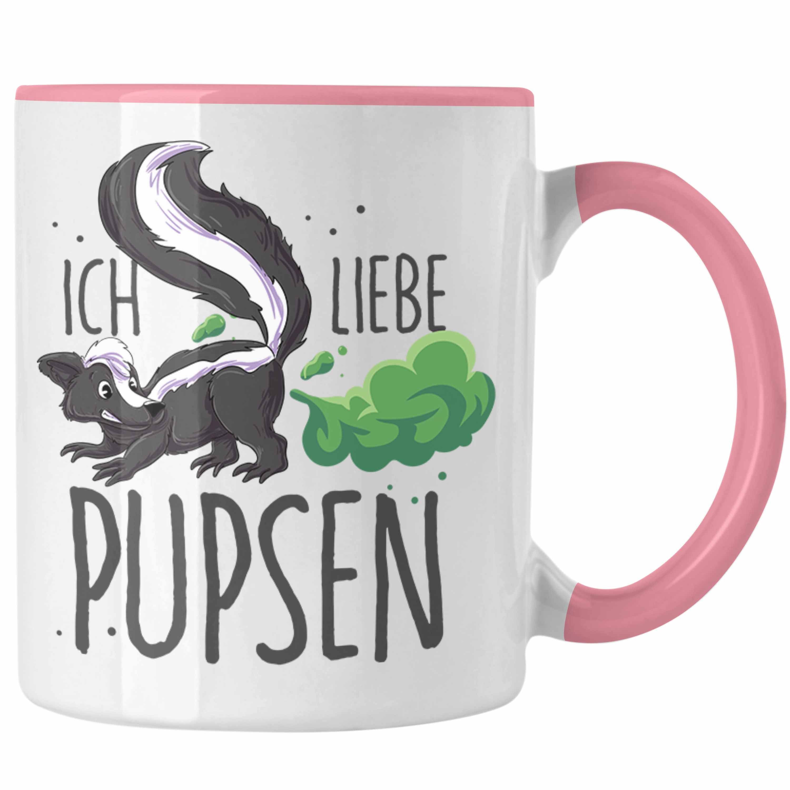 Rosa "Ich mit Lustige Stinktier-Motiv Tasse Gebu Tasse Pupsen" Geschenkidee Trendation liebe