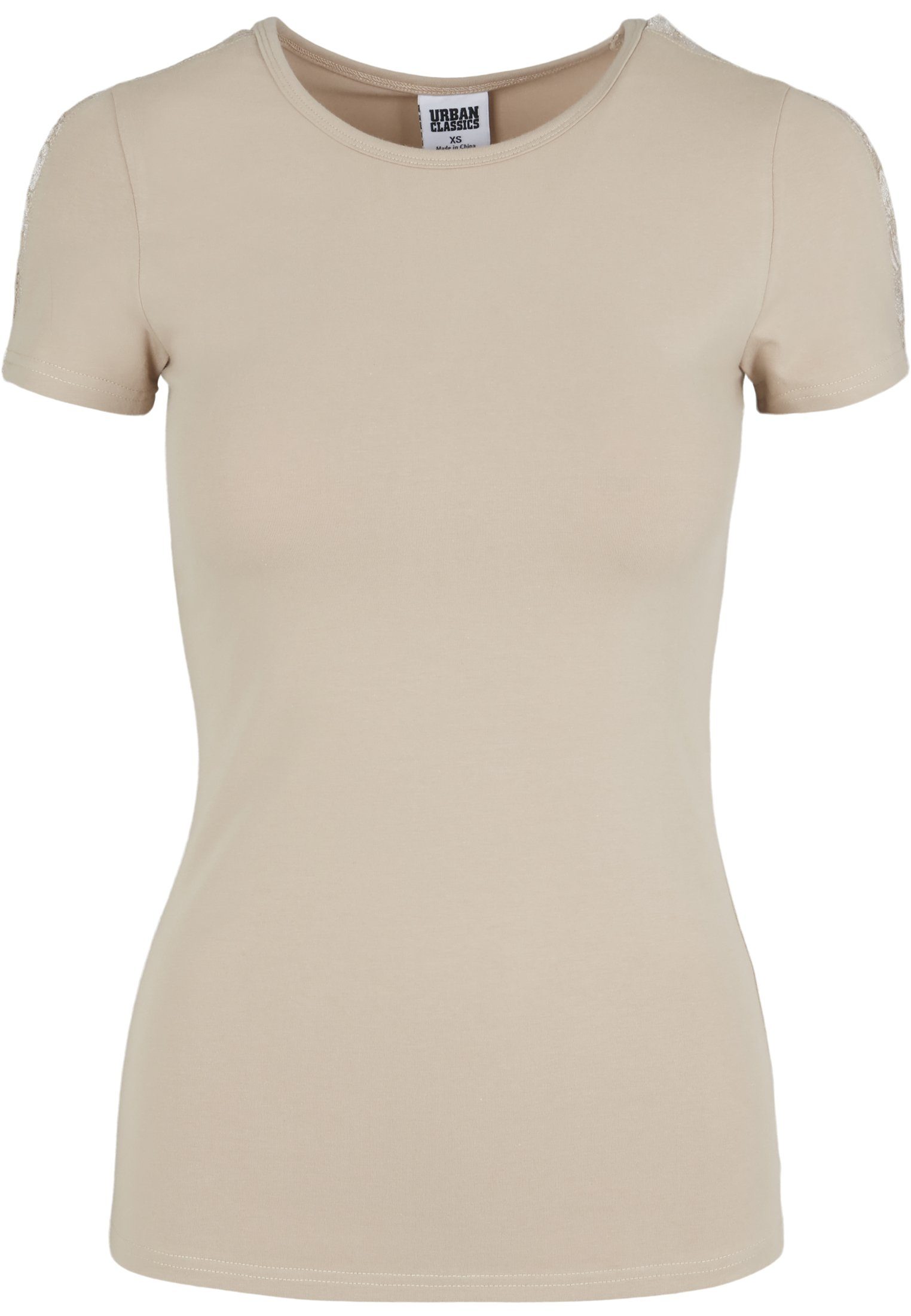 Lace Tee CLASSICS Shoulder Striped warmsand Kurzarmshirt Damen (1-tlg) Ladies URBAN