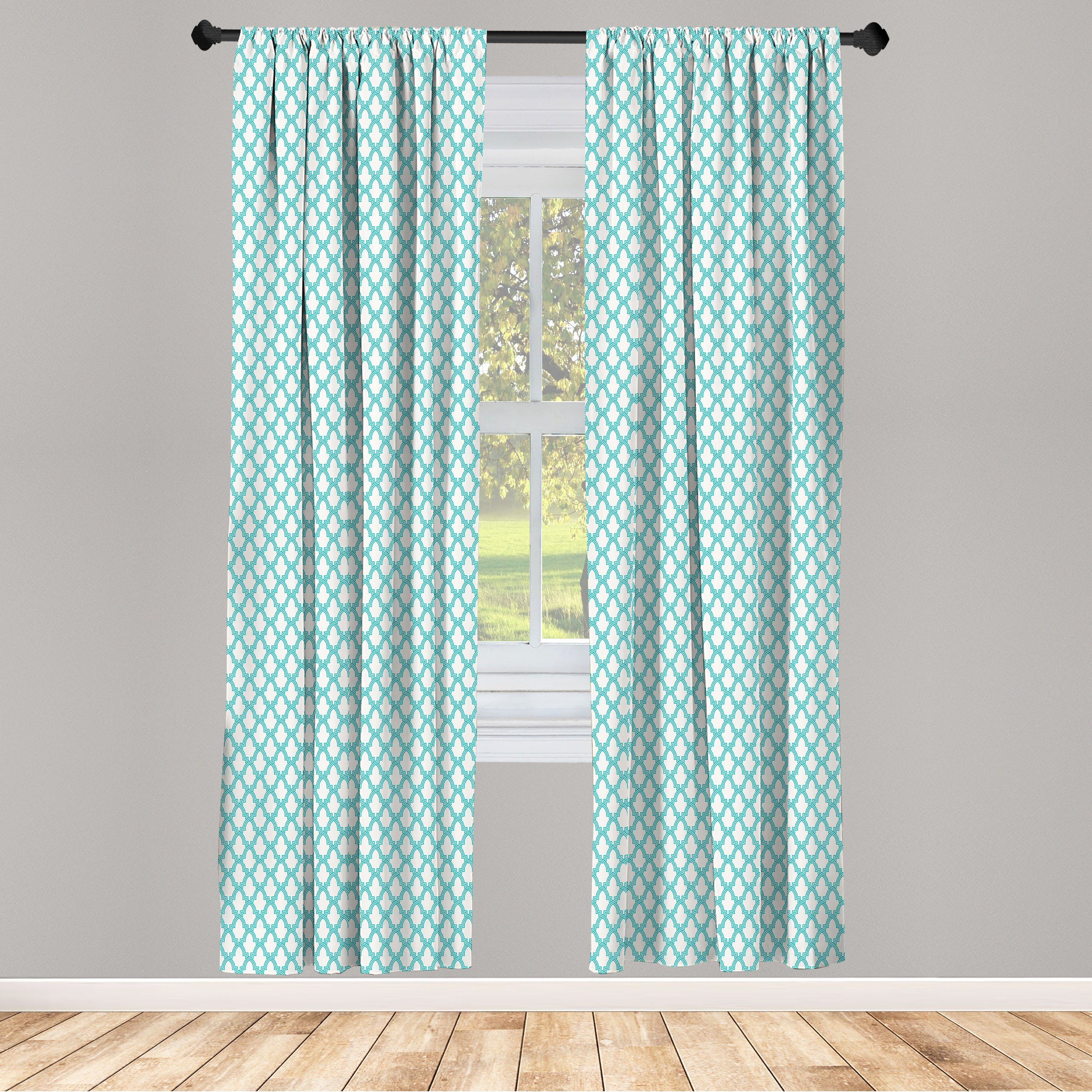 Gardine Vorhang für Wohnzimmer Schlafzimmer Dekor, Abakuhaus, Microfaser, traditionell Morroccan Fliesen