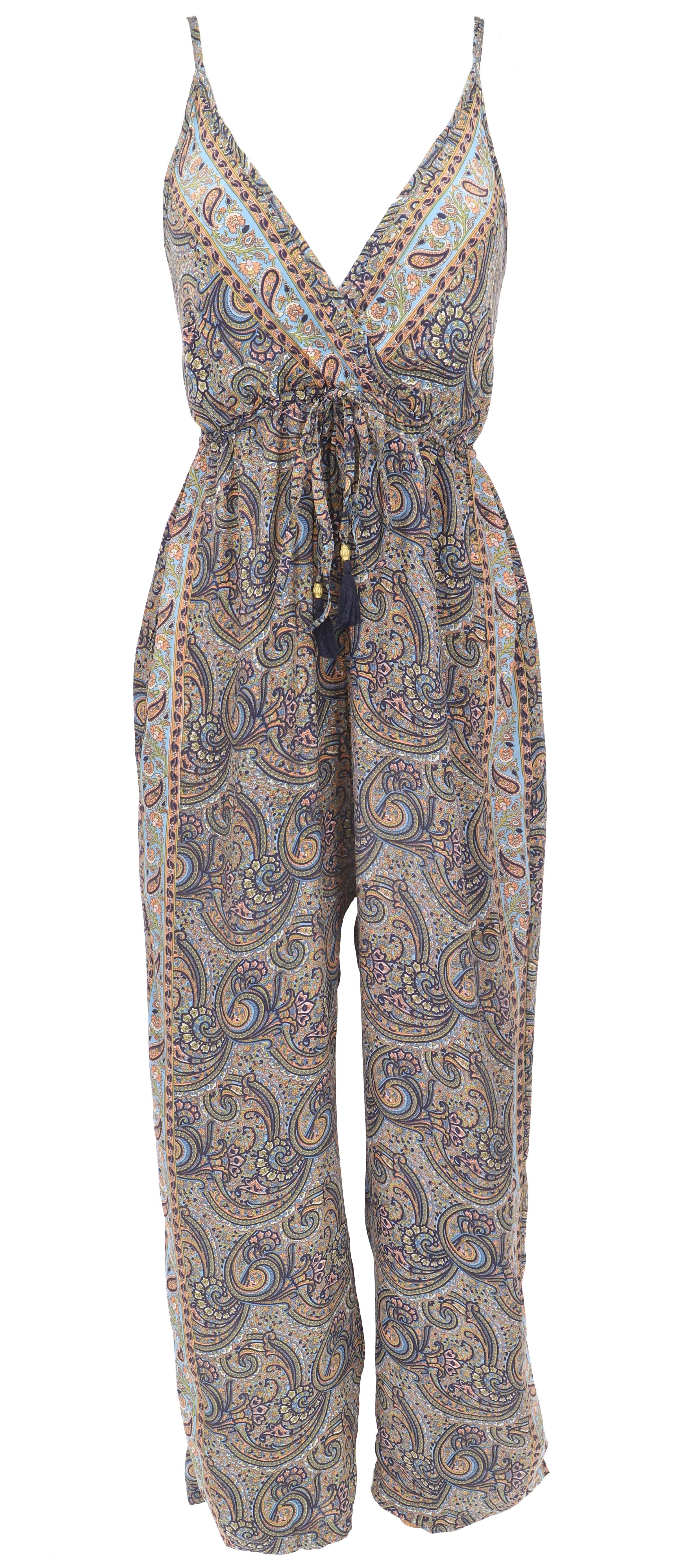 Guru-Shop Relaxhose Boho Jumpsuit, Sommer Overall, seidig.. alternative Bek günstig online kaufen