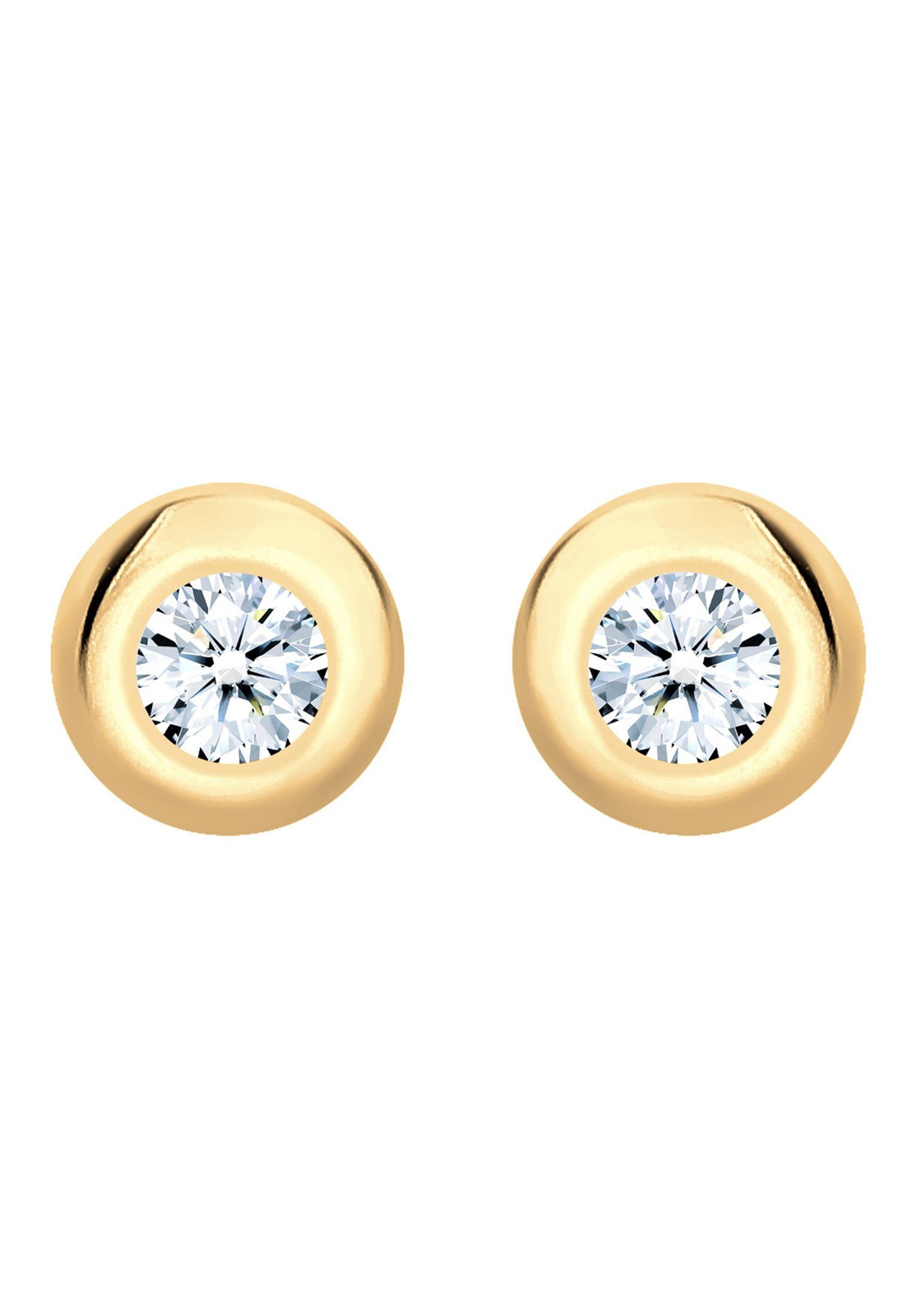 Gelbgold Elli Basic DIAMONDS Elegant Ohrstecker Diamant Paar Klassisch 585