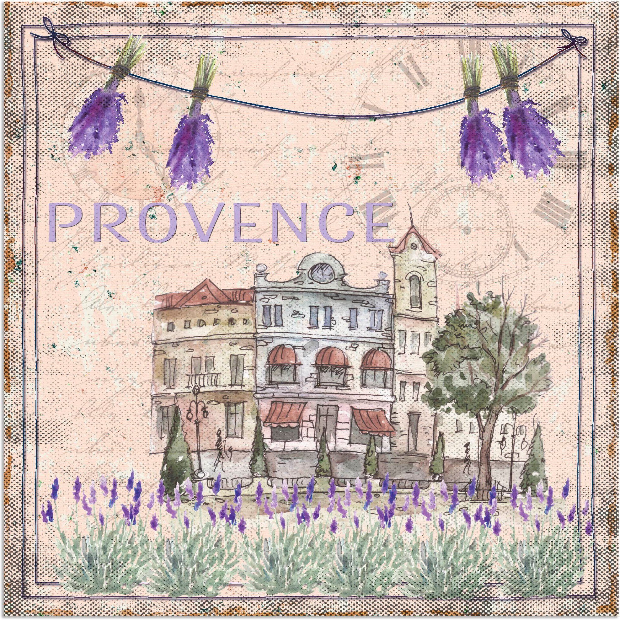 Artland Wandbild Provence-meine in Alubild, Leinwandbild Blumen als Liebe, verschied. Größen Outdoorbild, (1 St)