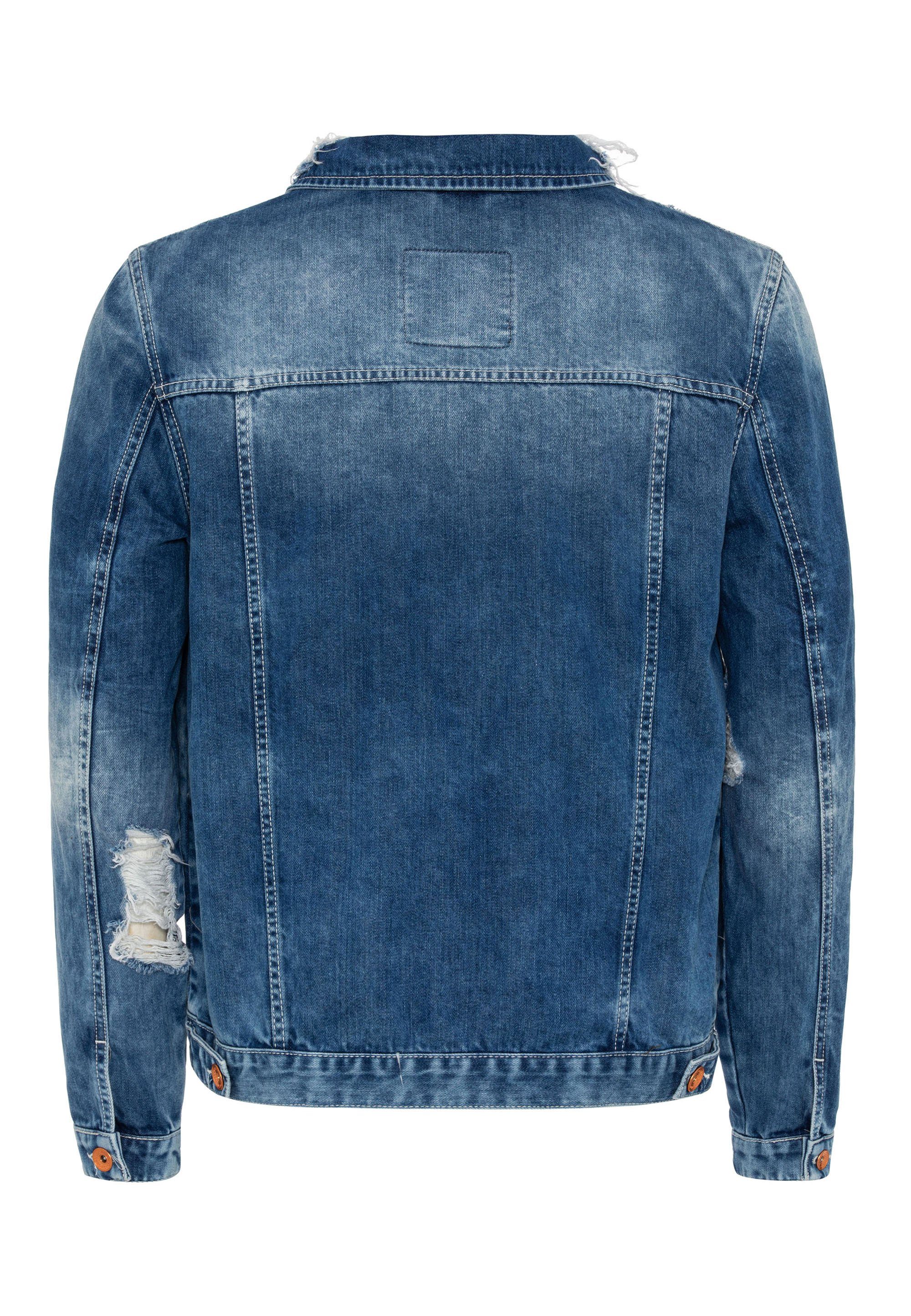 Cipo & Baxx Jeansjacke mit Destroyed-Elementen coolen