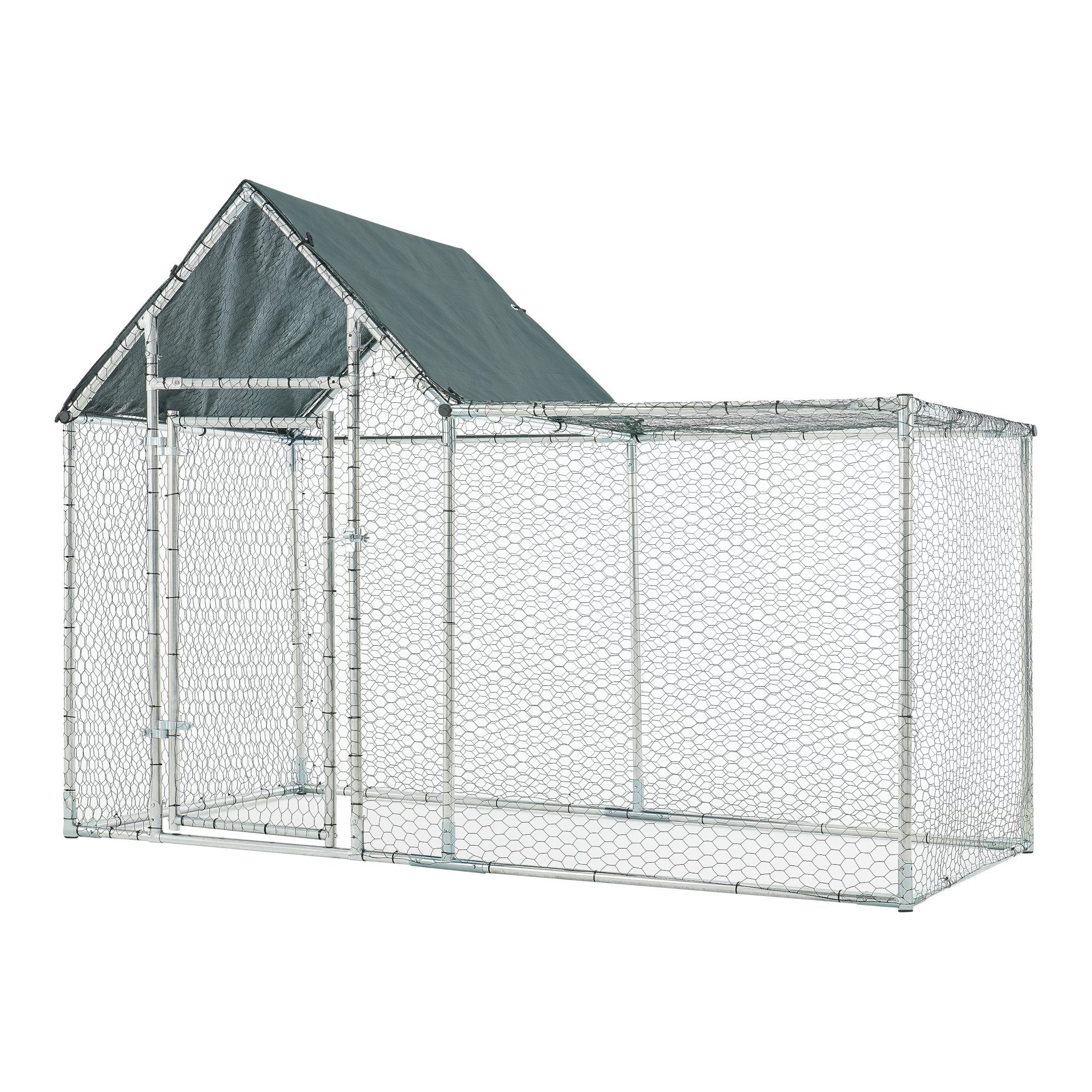 pro.tec Freigehege, »Arguin« Tierlaufstall 200x100x100/150 cm Stahl Drahtgeflecht