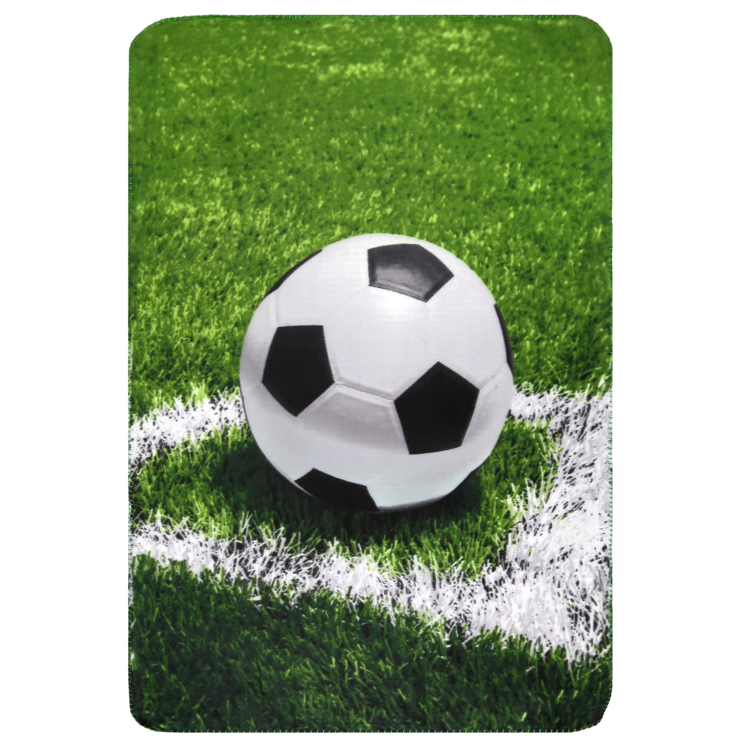 Kinderdecke Fußball Fleecedecke weich 100x150cm, Bettüberwurf für Kinder, Sarcia.eu