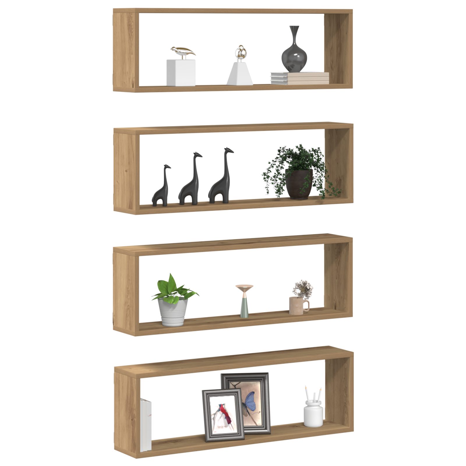 vidaXL Regal Wandregale 4 Stk. Artisan günstig online kaufen
