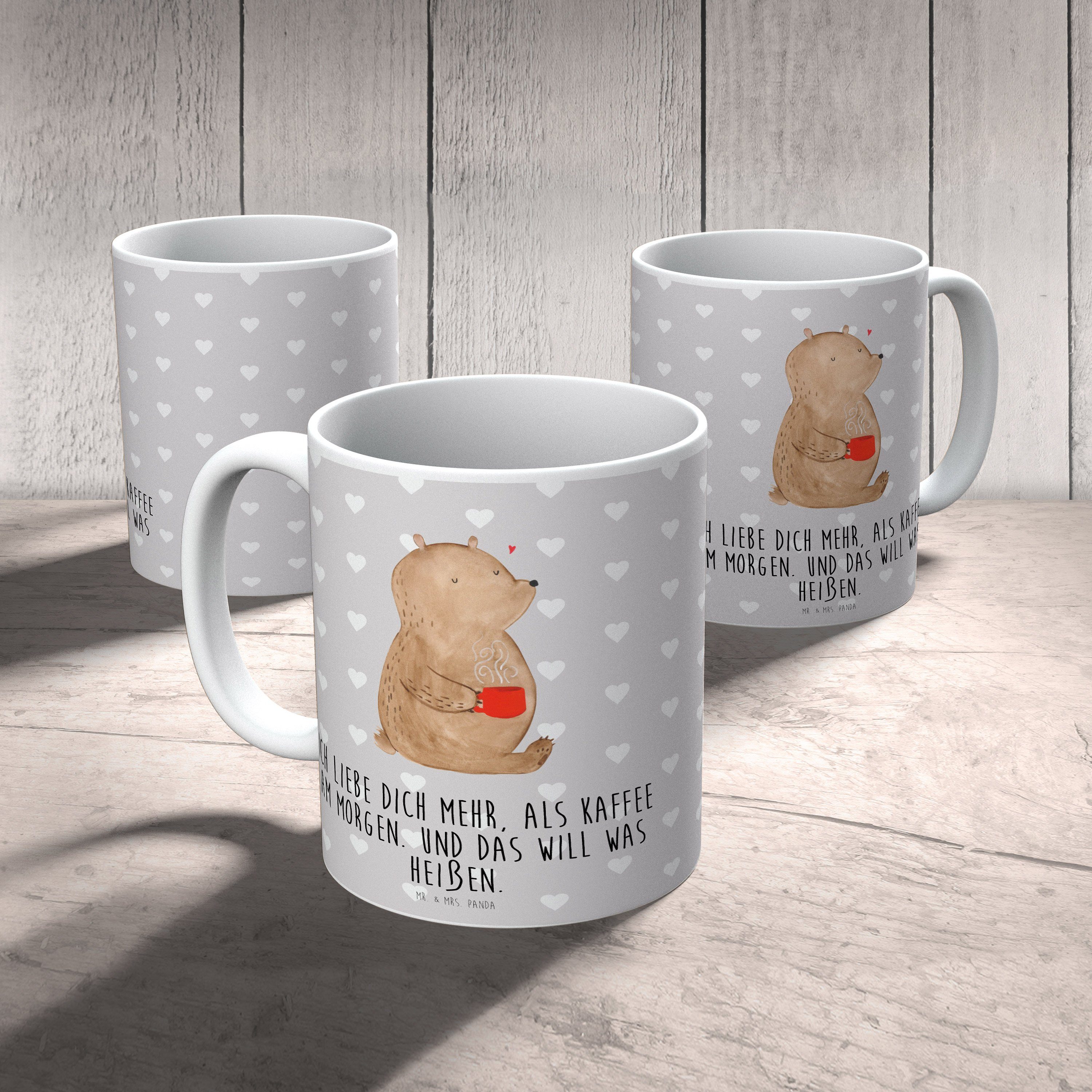 - & Geschenk, Pastell Tasse Keramik Mr. Geschenk, Mrs. Liebesgeschenk, Grau - Panda Bär Morgenkaffee