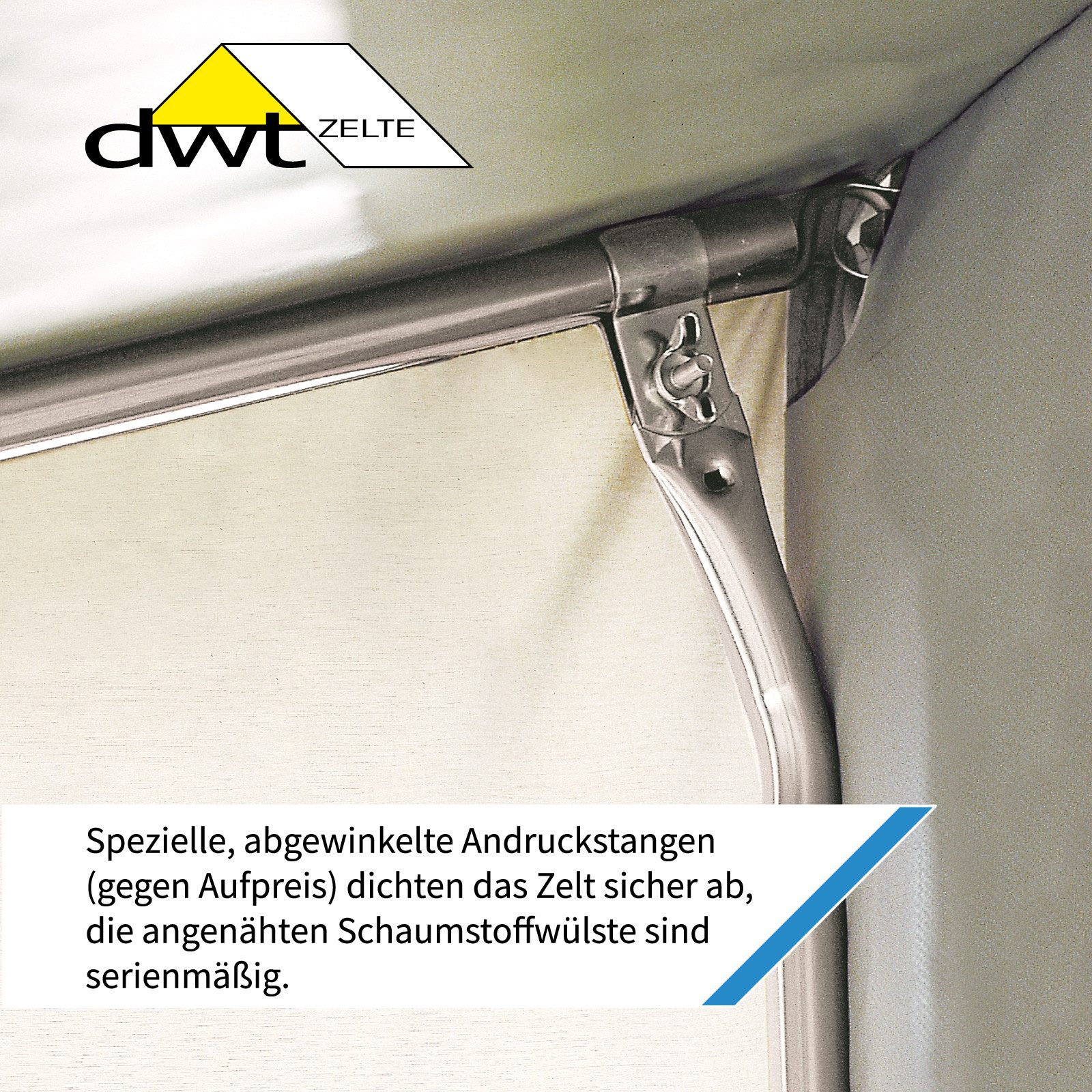 dwt Vorzelt Cortina III inkl. 25 x 1 mm Gestänge Stahl