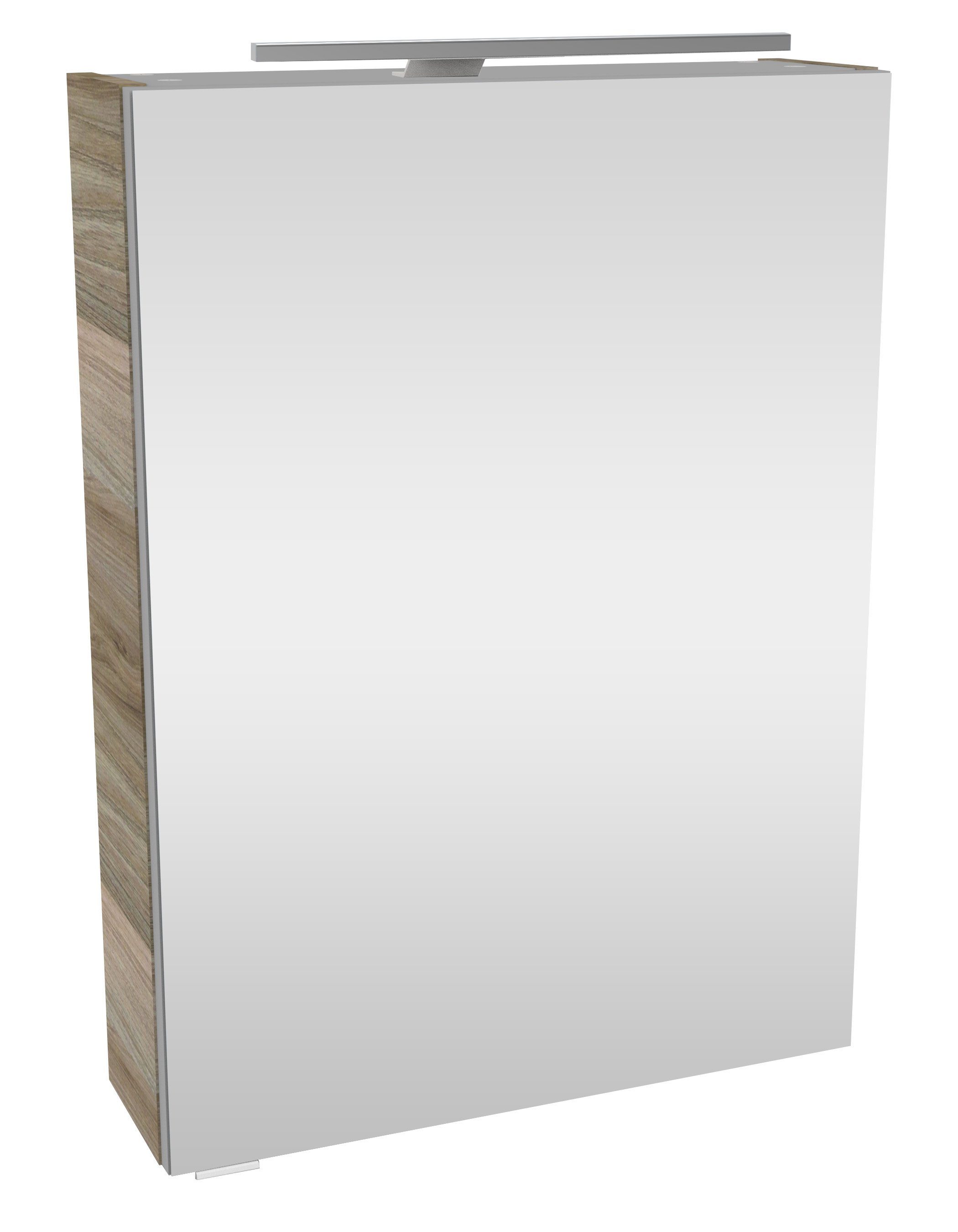 FACKELMANN Spiegelschrank (Spiegelschrank mit LED-Aufsatzleuchte) Badmöbel Steinesche