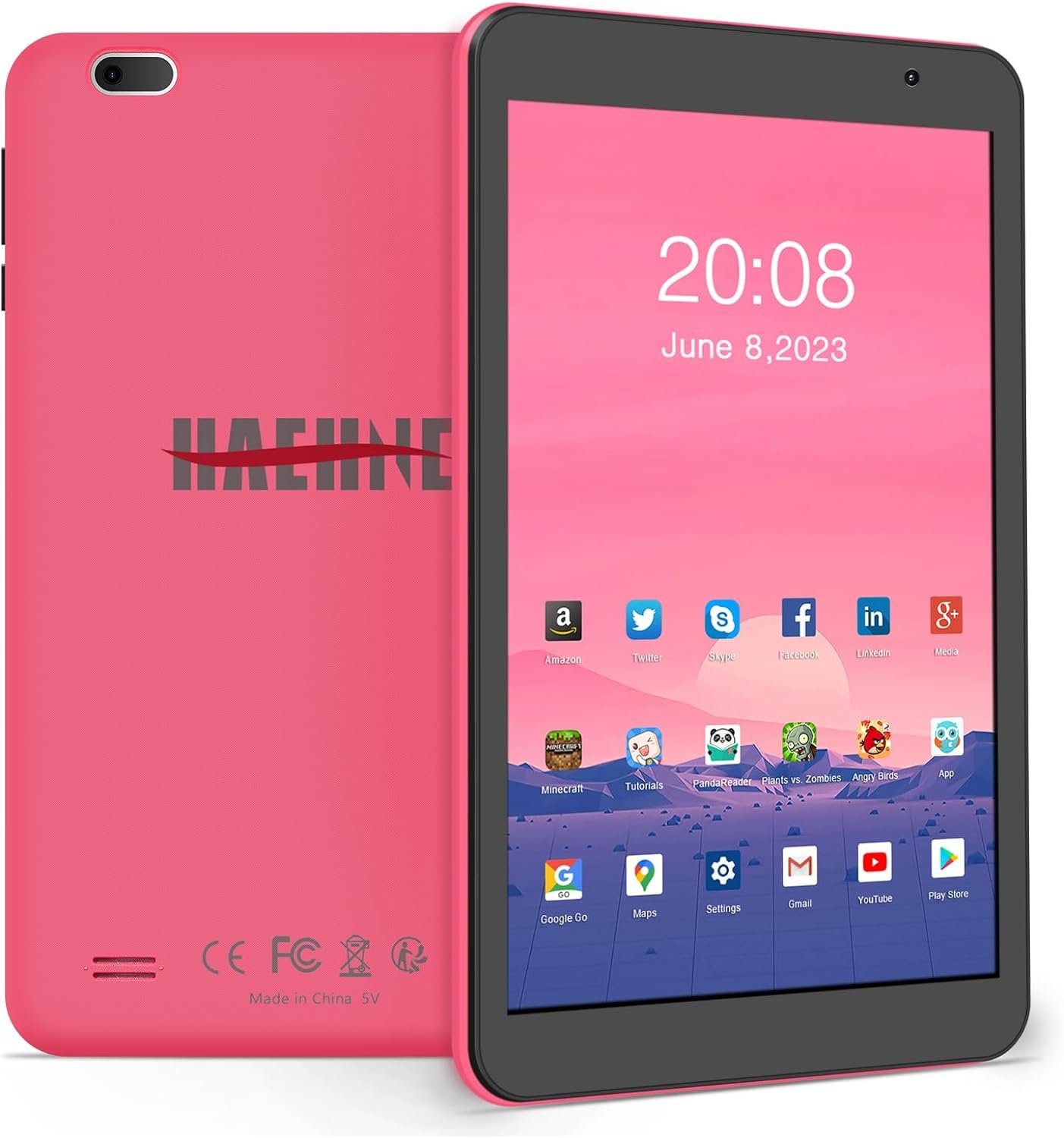 Haehne Tablet (8", 32 GB, Android 10, 2G, Tablet 128GB Erweiterbar, WiFi, GPS, Bluetooth, Type-C 4000mAh IPS,HD)