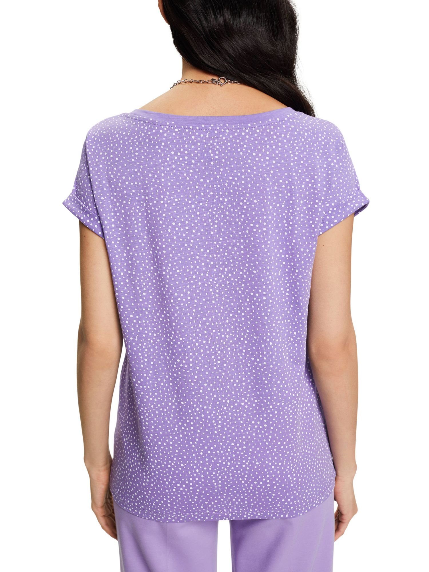 T-Shirt PURPLE mit by Esprit Allover-Muster T-Shirt (1-tlg) edc