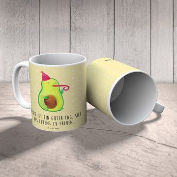 Mr. & Mrs. Panda Tasse Avocado Feier - Gelb Pastell - Geschenk, Gesund, Tasse, Tasse Motive, Keramik, Herzberührende Designs