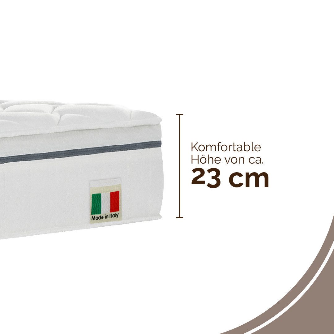 Komfortschaummatratze 23cm, Wave 3D, Wendematratze mit zwei Härtegraden, DI QUATTRO, 23 cm hoch, (1-tlg), Matratze in H2+H3 & H4+H5, 90x200, 140x200 und weitere Größen