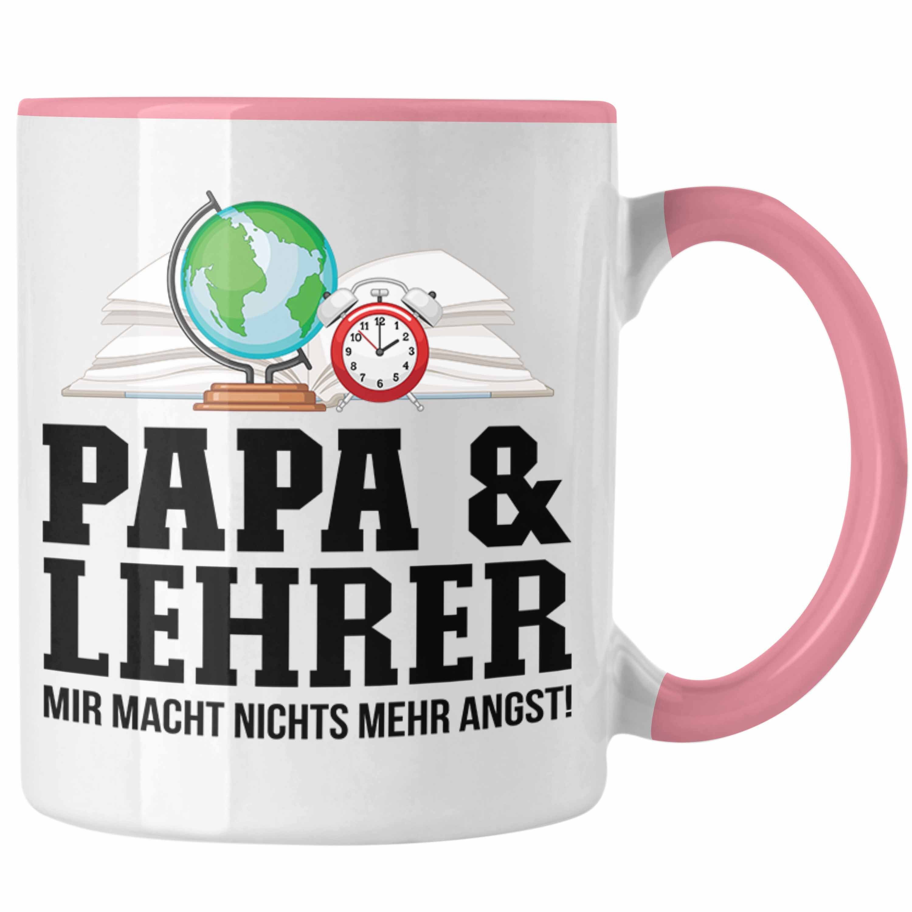 Trendation Tasse Trendation - Papa und Lehrer Tasse Geschenkidee Vater für Lehrer Gebur Rosa