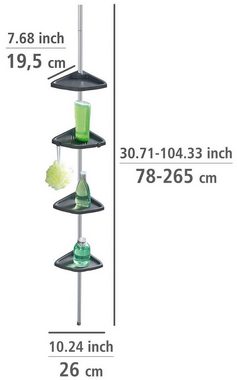 WENKO Teleskopregal Easy, Badregal mit 4 Ablagen, höhenverstellbar 78-265 cm