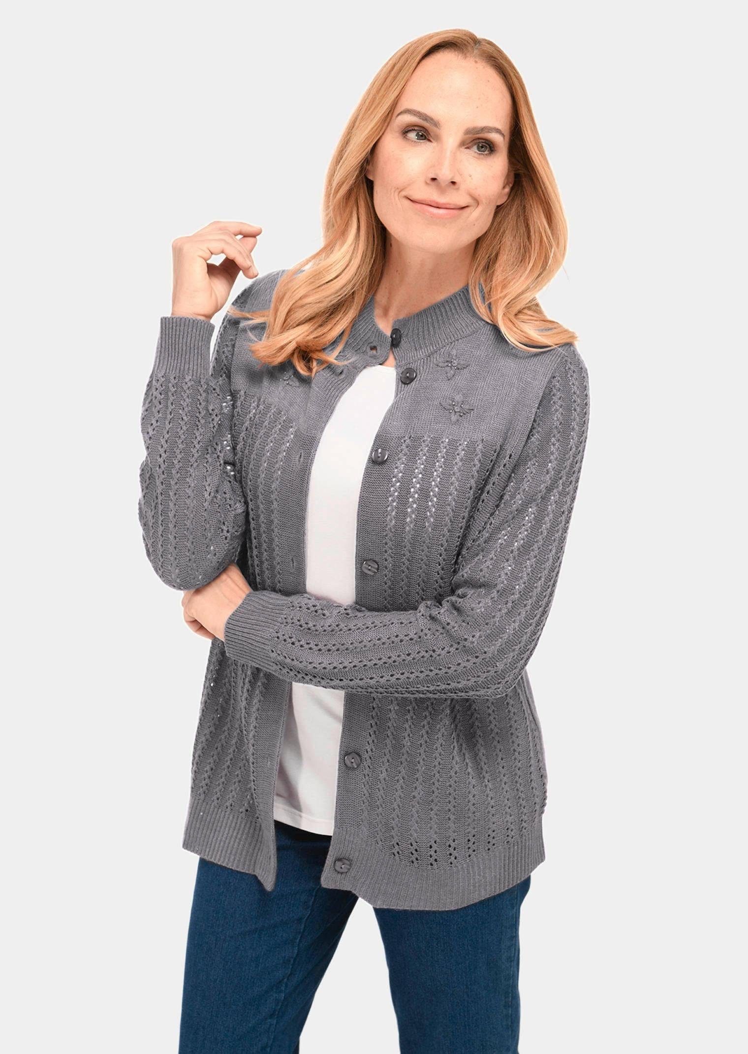 GOLDNER Strickjacke Ajourstrickjacke günstig online kaufen