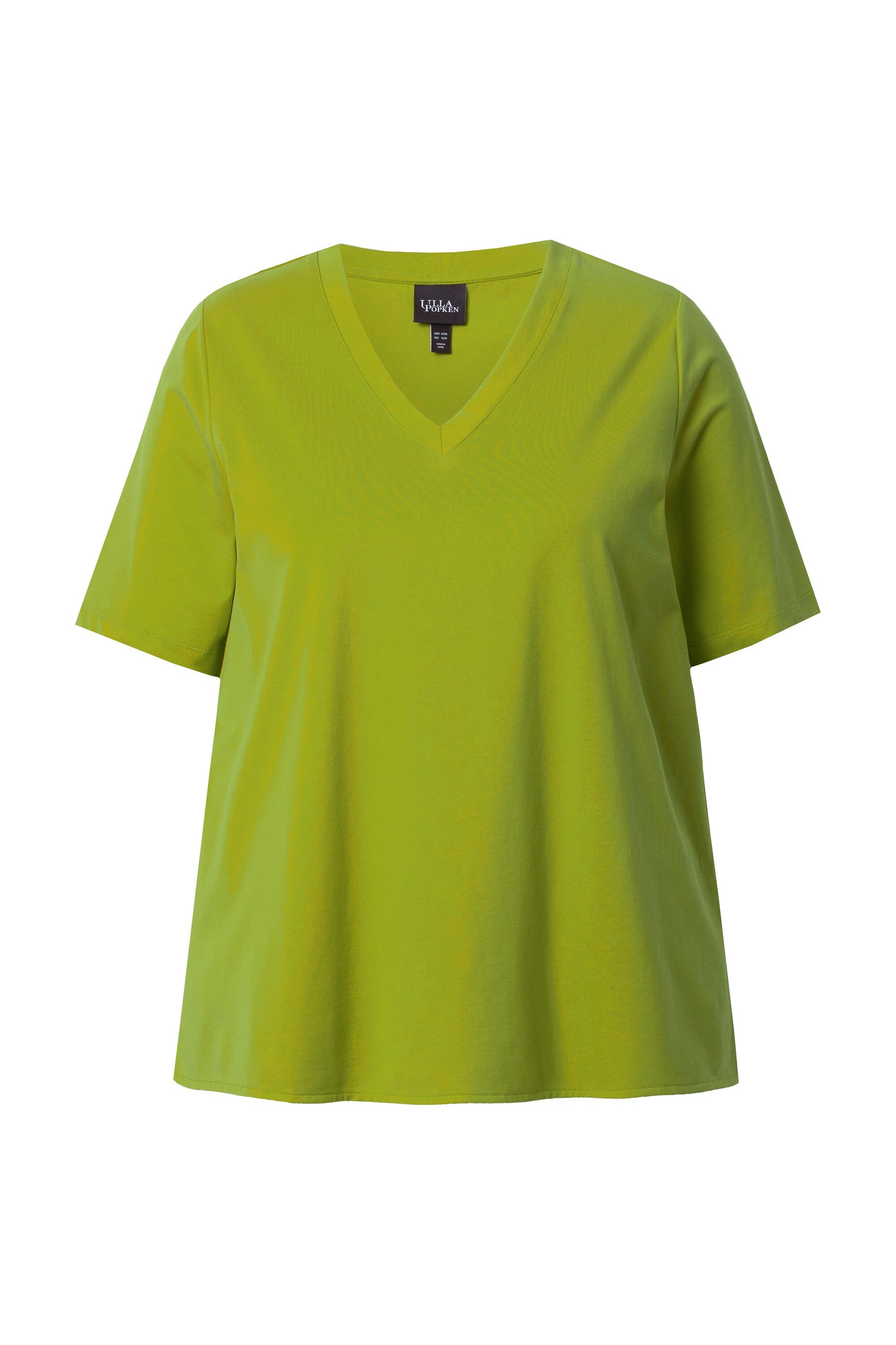 Ulla Popken T-Shirt T-Shirt Materialmix A-Linie günstig online kaufen