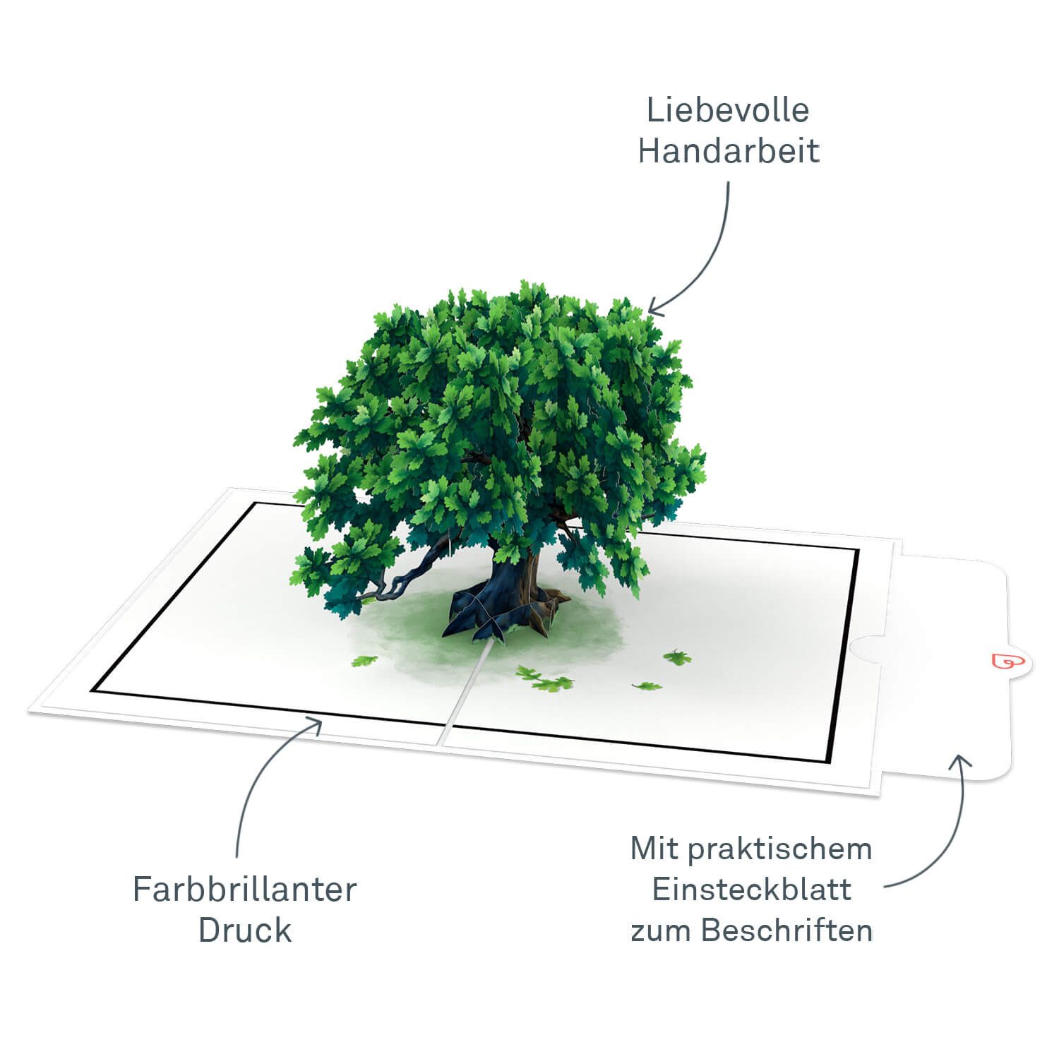 papercrush Beileidskarte In Stiller Trauer Pop-Up Karte, Trauerkarte mit Text für Beerdigung, Handgemacht