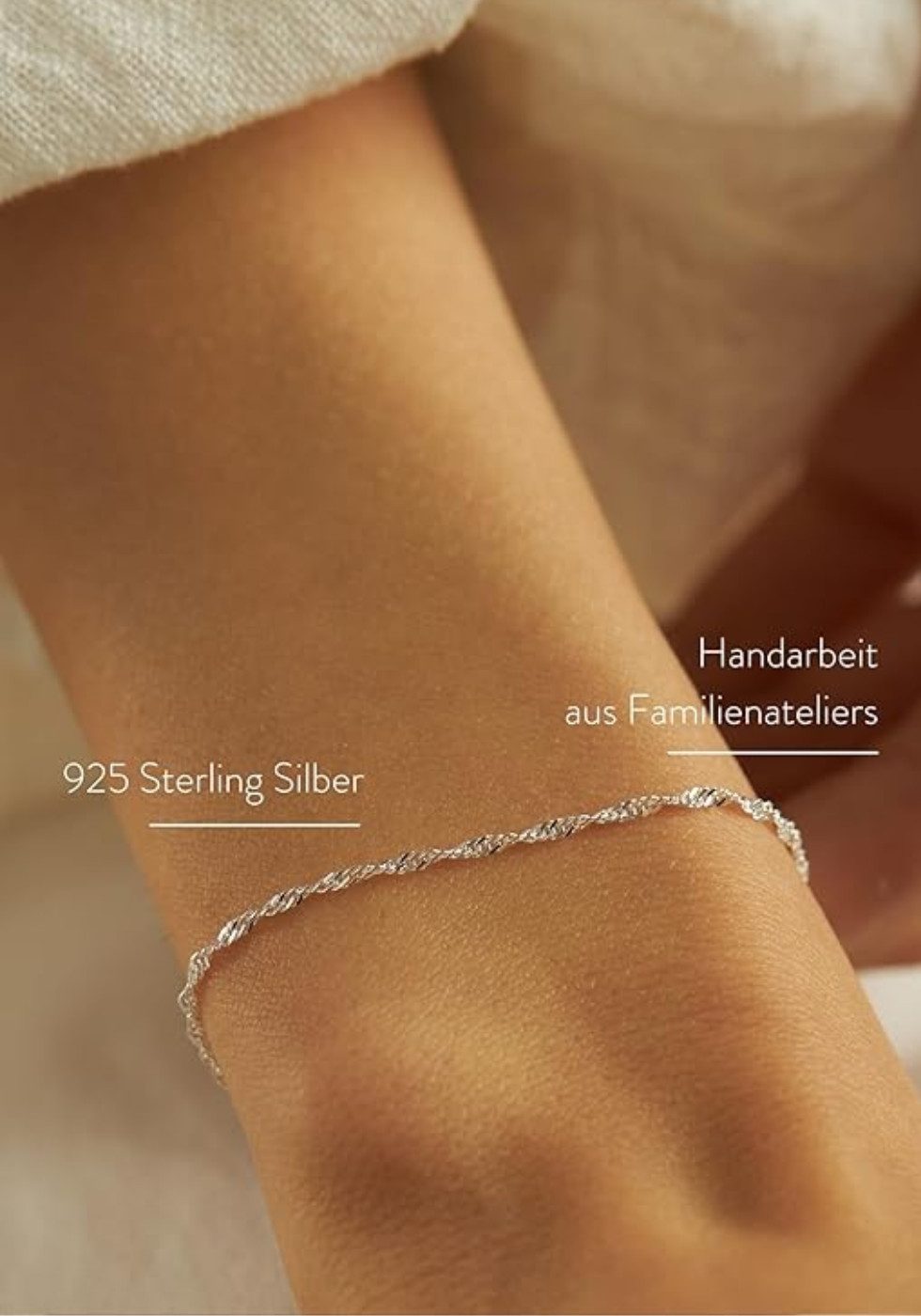 Einzelstück Armband Armband Memory gedrehtes Silberarmband 925 Sterling Silber – Bild 3 von 5