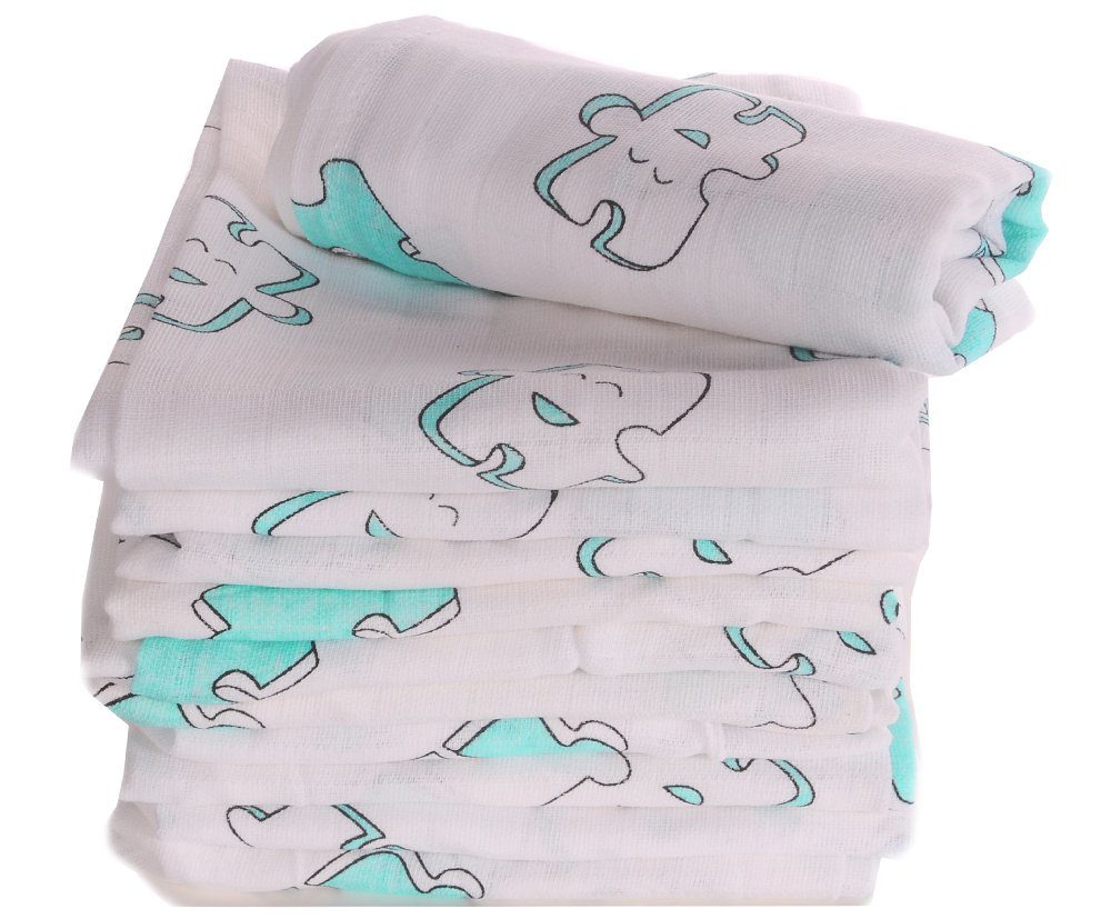 La Bortini Stoffwindeln Spucktücher Baby Mulltücher Mullwindeln 10er Pack Babytücher, aus reiner Buamwolle, große Packung