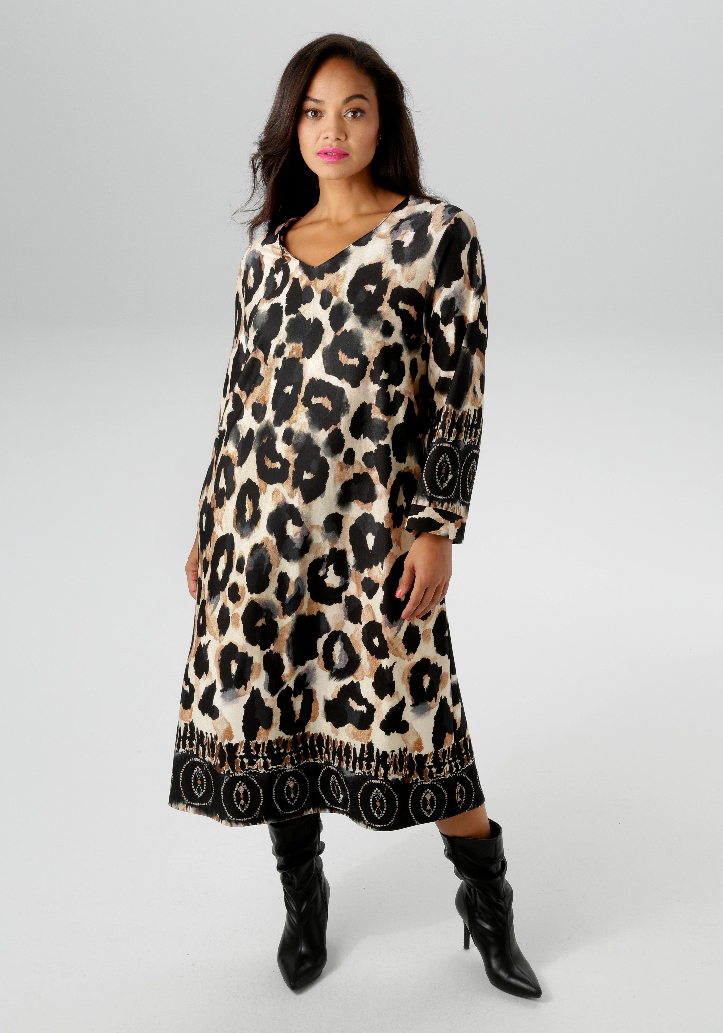Aniston PLUS Jerseykleid in ausdrucksvoller Animalprint günstig online kaufen