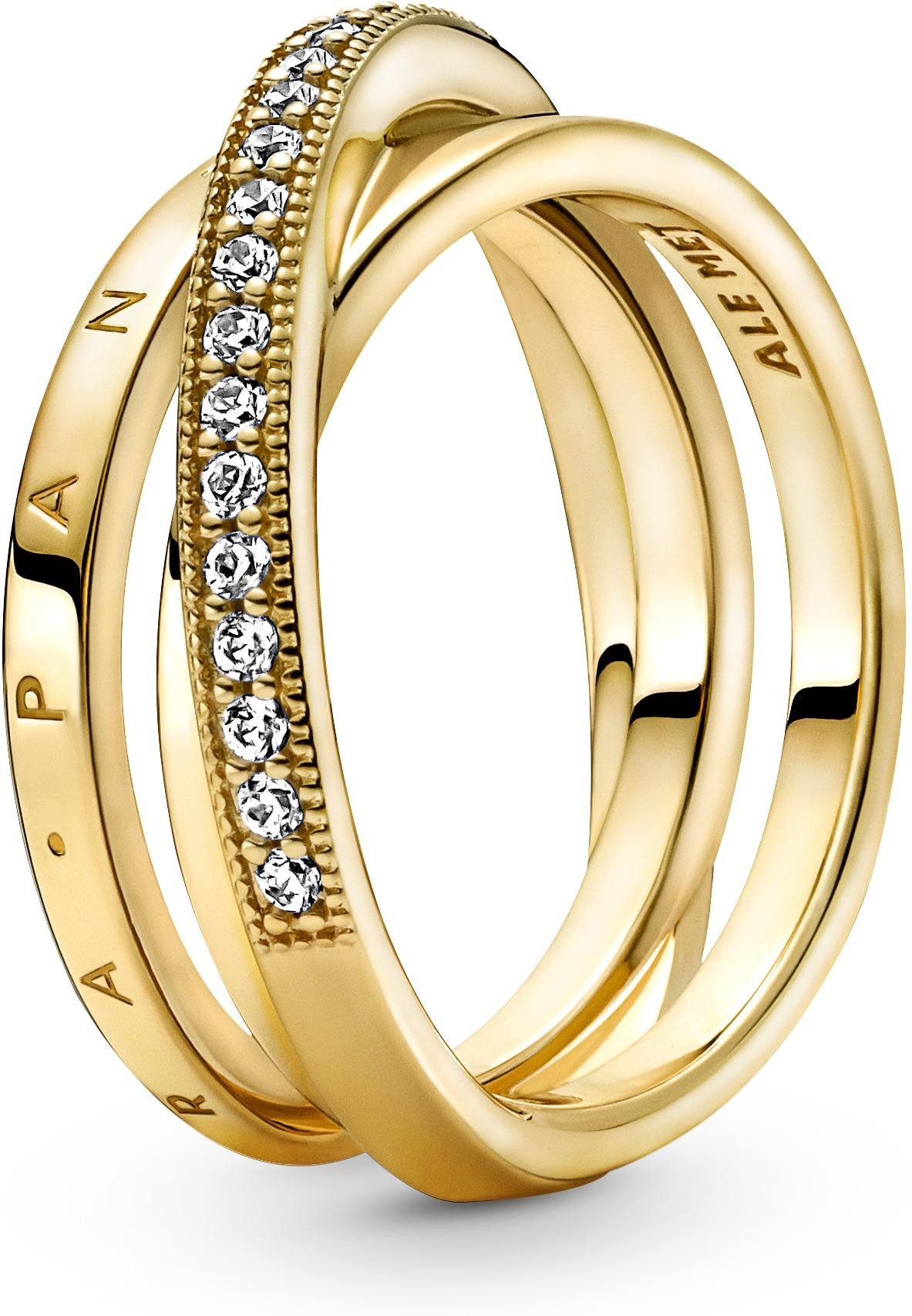 Fingerring Pandora Dreifach gekreuzter Pavé-Ring 169057C01 Damenring