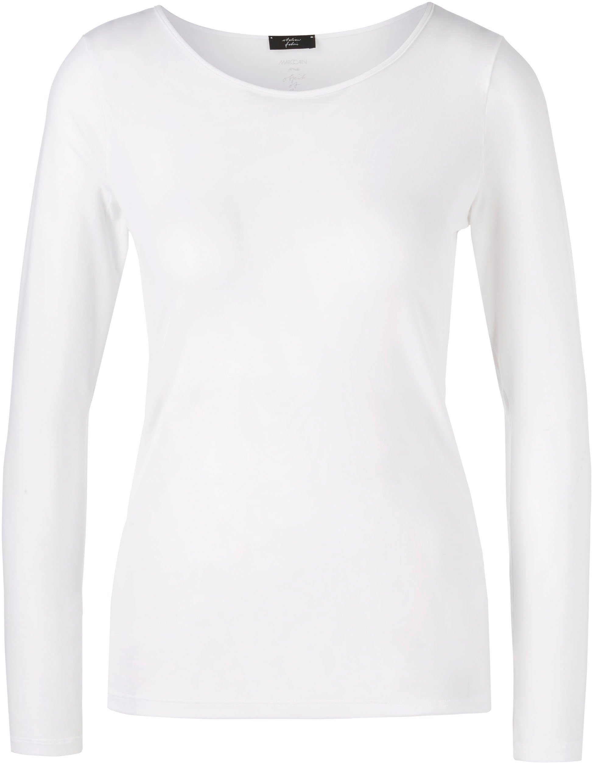 Damenmode elastisch Zartes Marc "Collection Premium Longsleeve, Langarmshirt Cain Essential" white