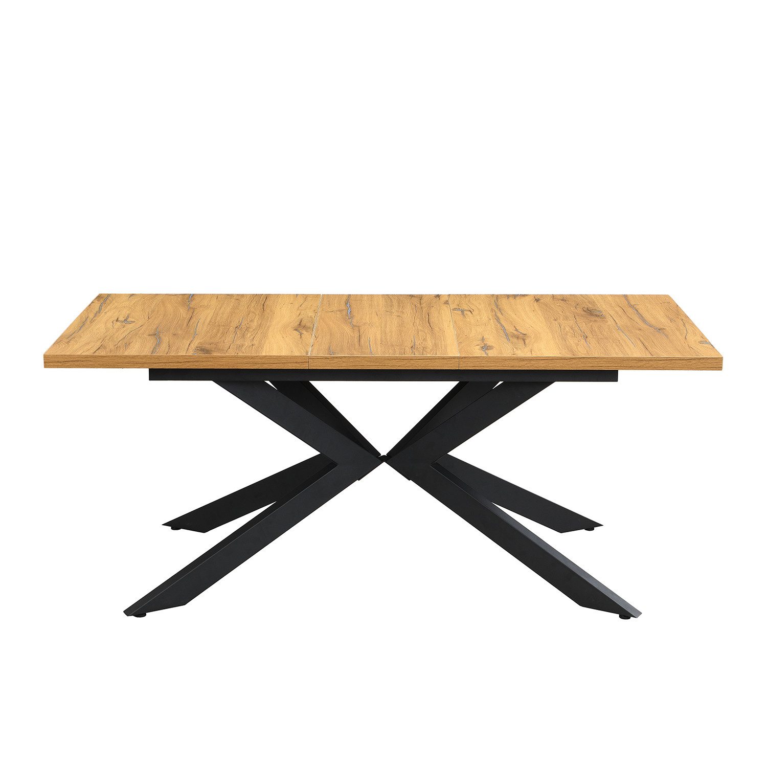 DUBI Möbel Esstisch MALTE, Metallgestell, ausziehbar, 140-180-220cm, 2 Einlegeplatten 4-8 Pers.