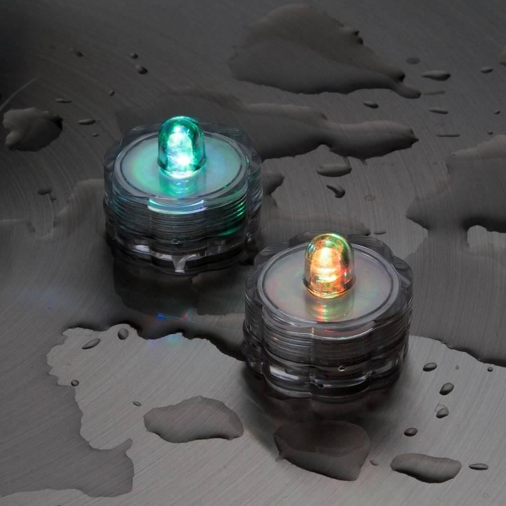 XMAS KING Teelicht 06898 LED-Teelicht 2er Set RGB Farbwechsel Wasserdicht Batterie
