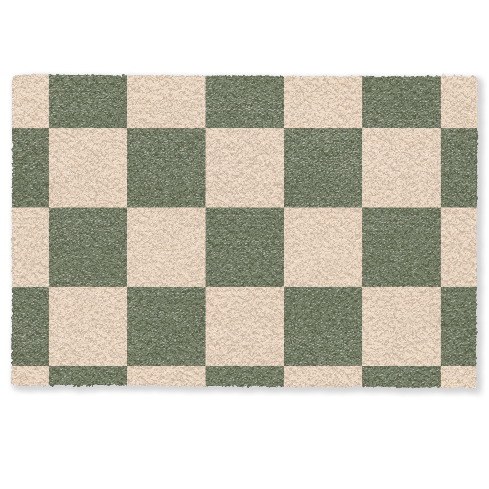 MuchoWow Fußmatte Schachbrettmuster - Grün - Beige - Blöcke, Rechteckig, in günstig online kaufen