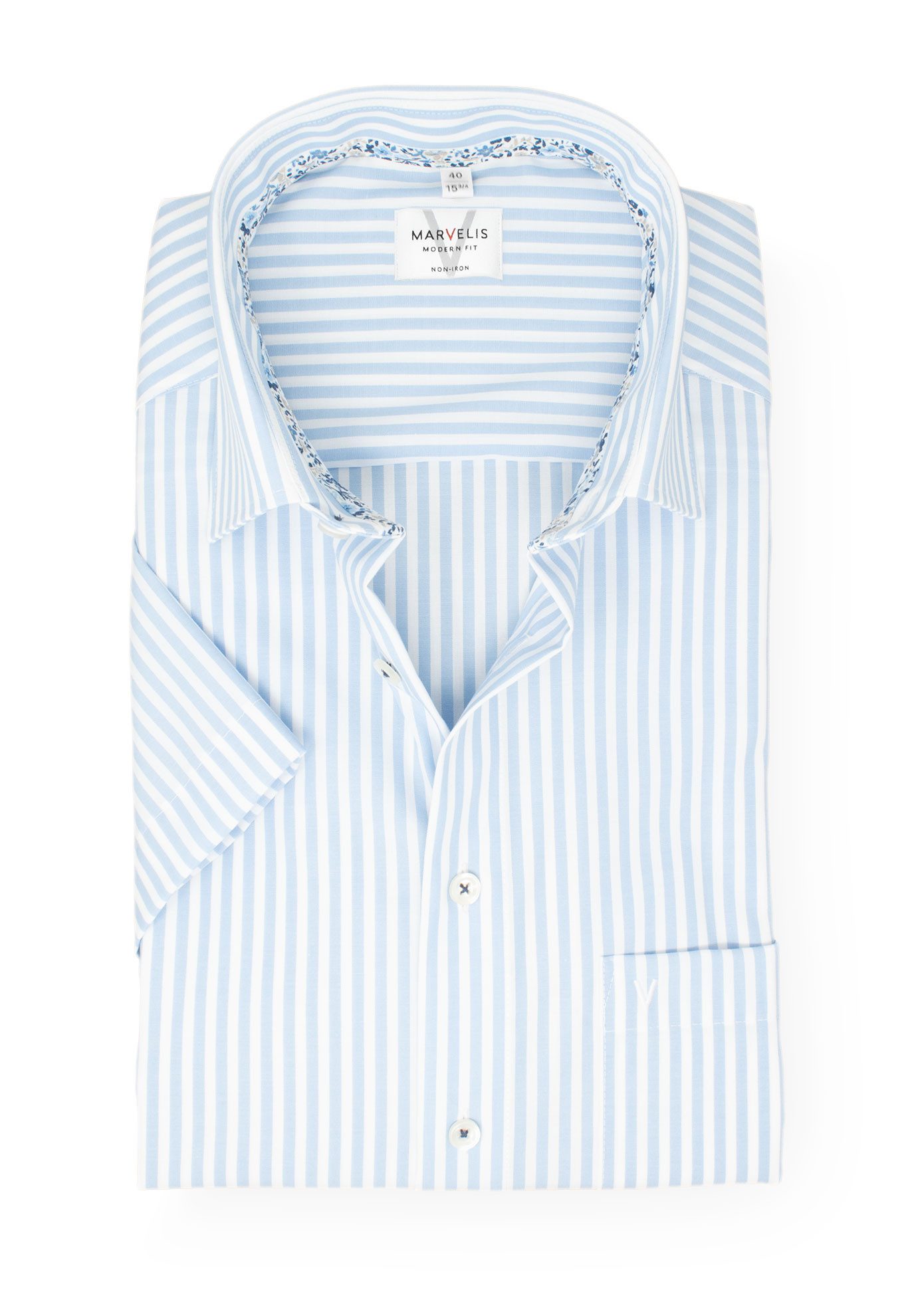 MARVELIS Kurzarmhemd Modern Fit normale, leicht günstig online kaufen