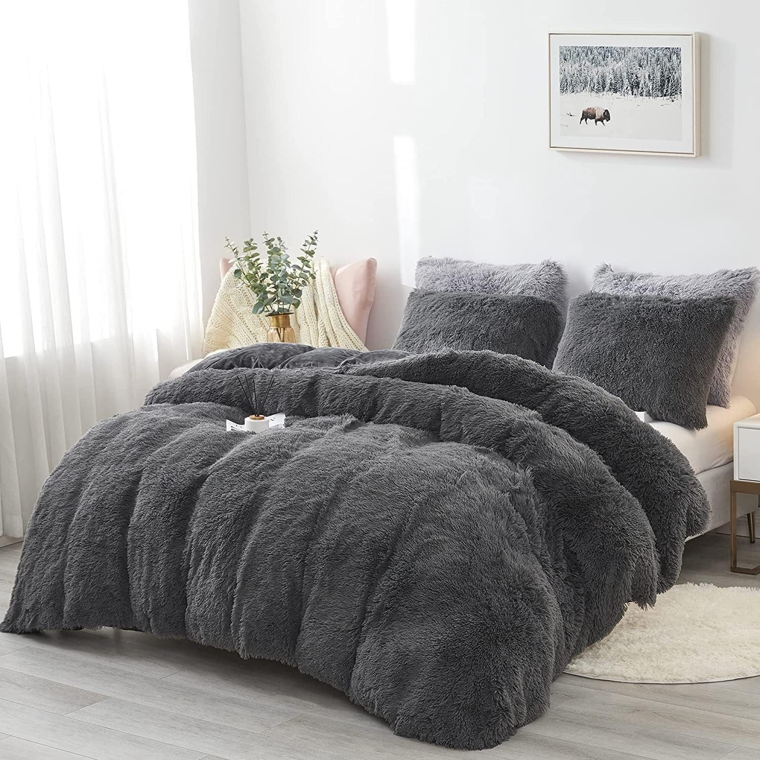 ibettertec Bettwäsche Plüsch Bettwäsche 135x200cm,200x200cm,Extra flauschig günstig online kaufen