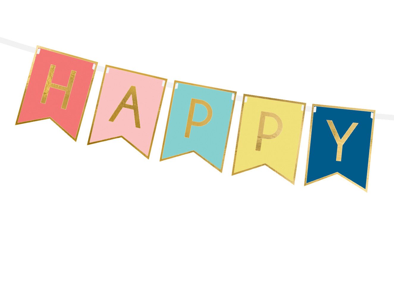 partydeco Hängedekoration Banner 'Happy Birthday' bunt, 15x175cm