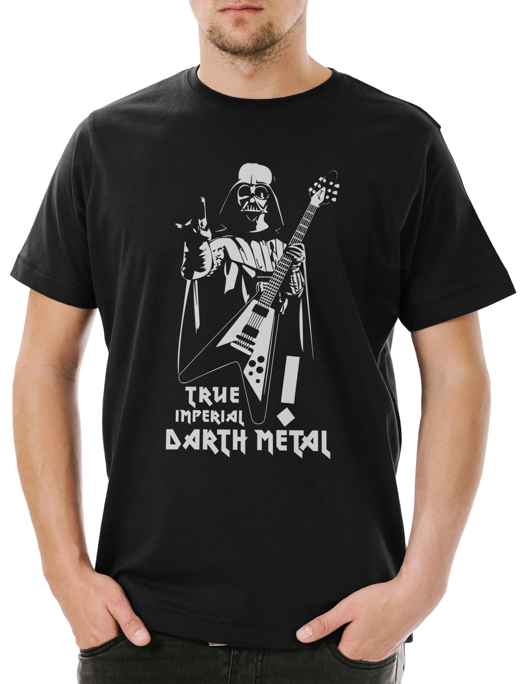 Urban Backwoods Print-Shirt True Imperial Darth Metal Herren T-Shirt Star Dark Death Vader Wars (1-tlg) Music Gothic Death Black