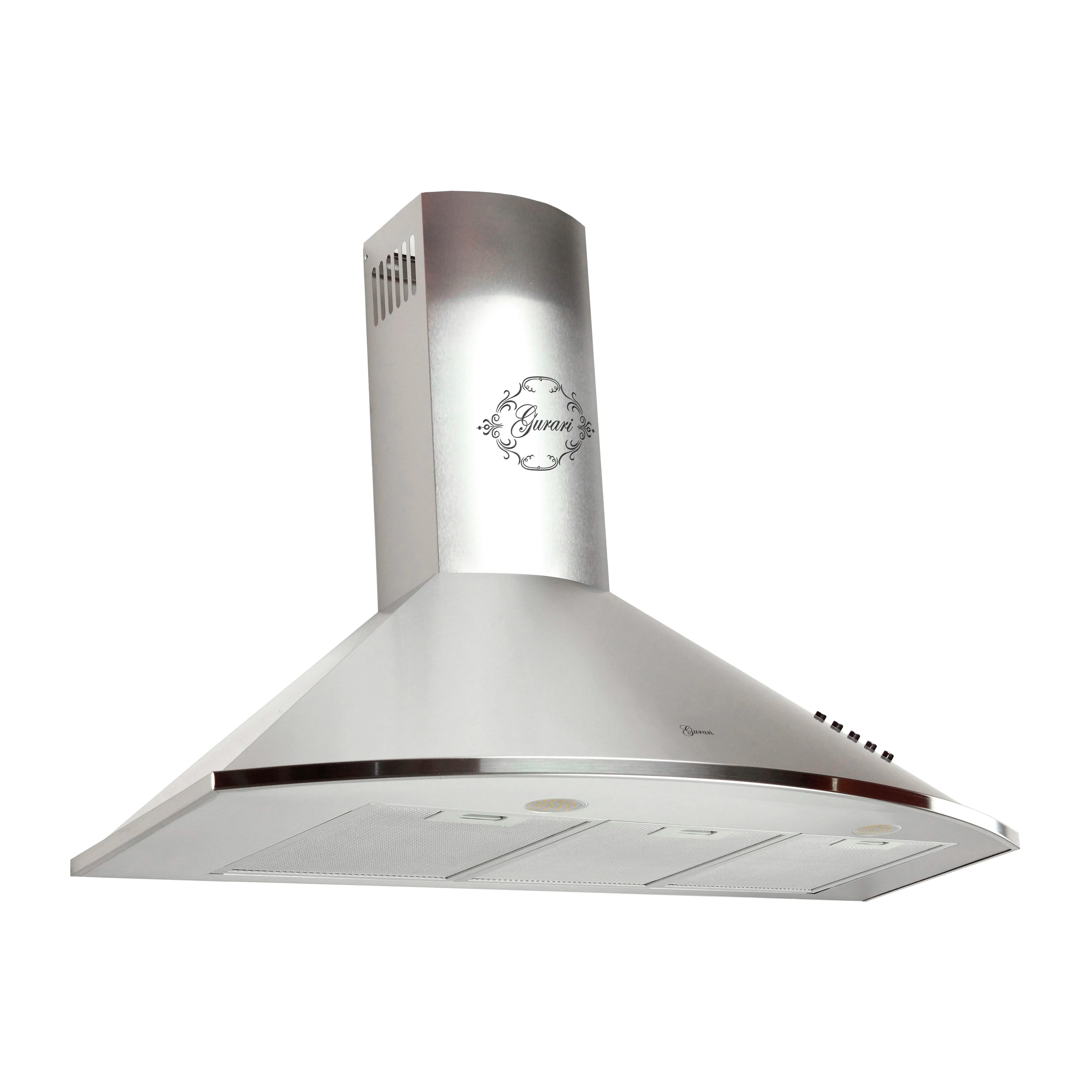 GURARI Wandhaube GCH C 046 IS 9/10+Umluft GCH C 046 IS 9/10+Umluft, Dunstabzugshaube 90 cm,Edelstahl, 1000m³/h,3 Stufen