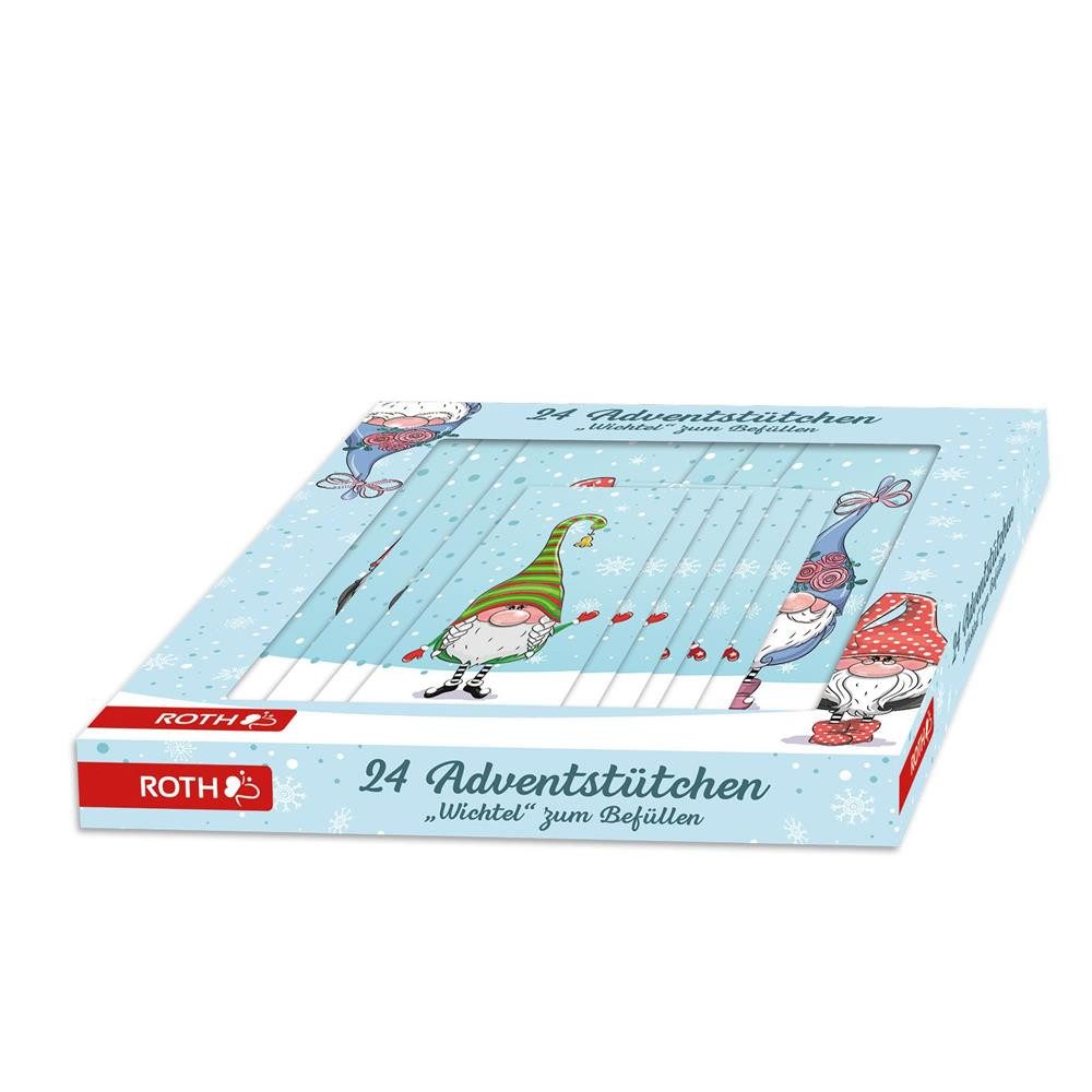 Roth DIY-Adventskalender Adventskalender-Tüten Wichtel, 24 liebevoll gestaltete Tüten zum Befüllen