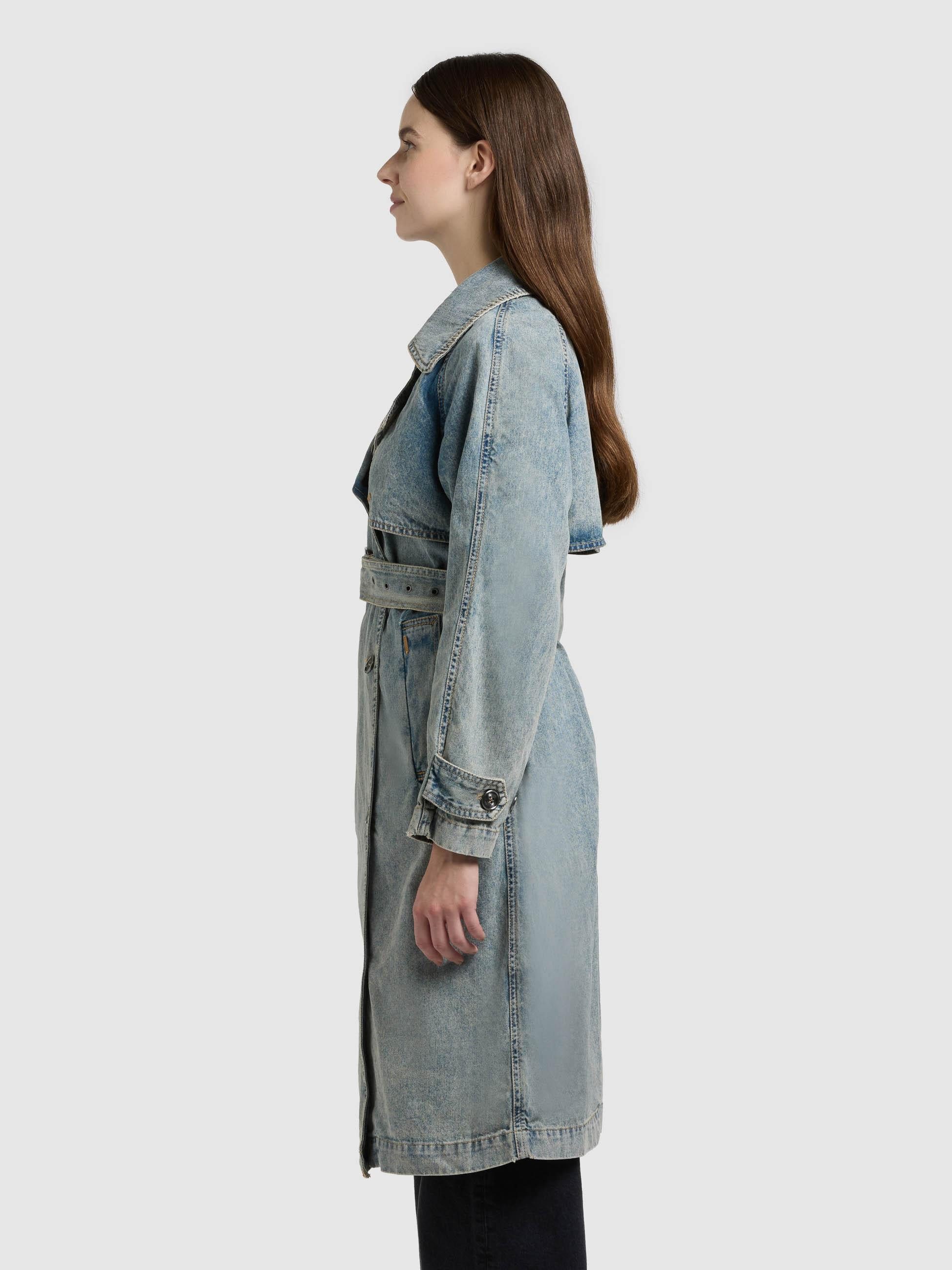 khujo Trenchcoat Enza Damen Übergangsmantel in Jeans-Optik