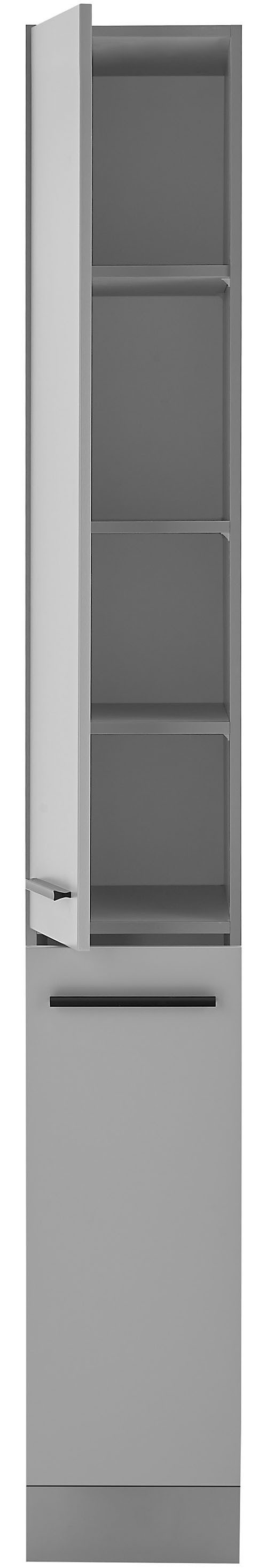 BASIC by Balculina Vorratsschrank Denver, Küchenschrank BxHxT 30 x 211 x 57 (1-St) Breite 30cm, in grau matt/lancelot eiche