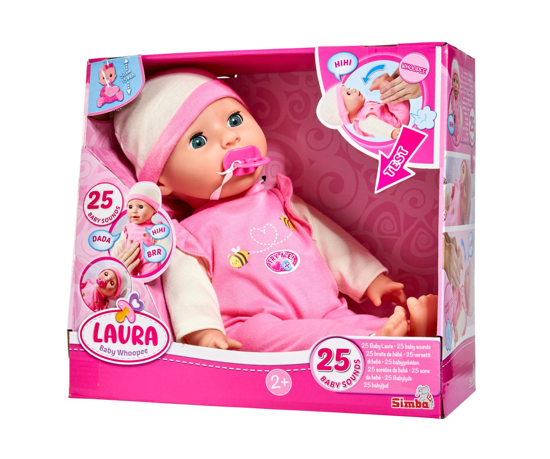 SIMBA Babypuppe Laura Baby Whoopee, mit Funktionen