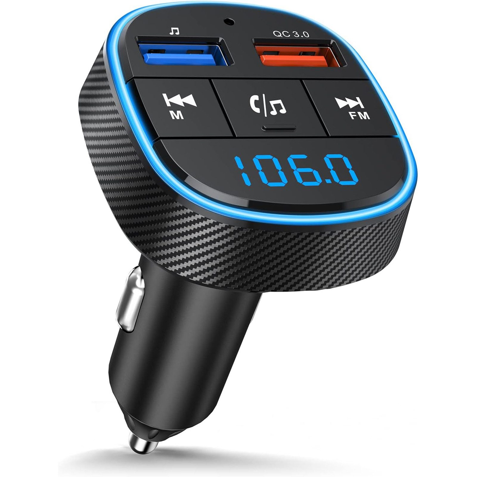 Bluetooth 5.0 FM Transmitter Adapter Auto Aufladung Zigarettenanzünder KFZ-Transmitter