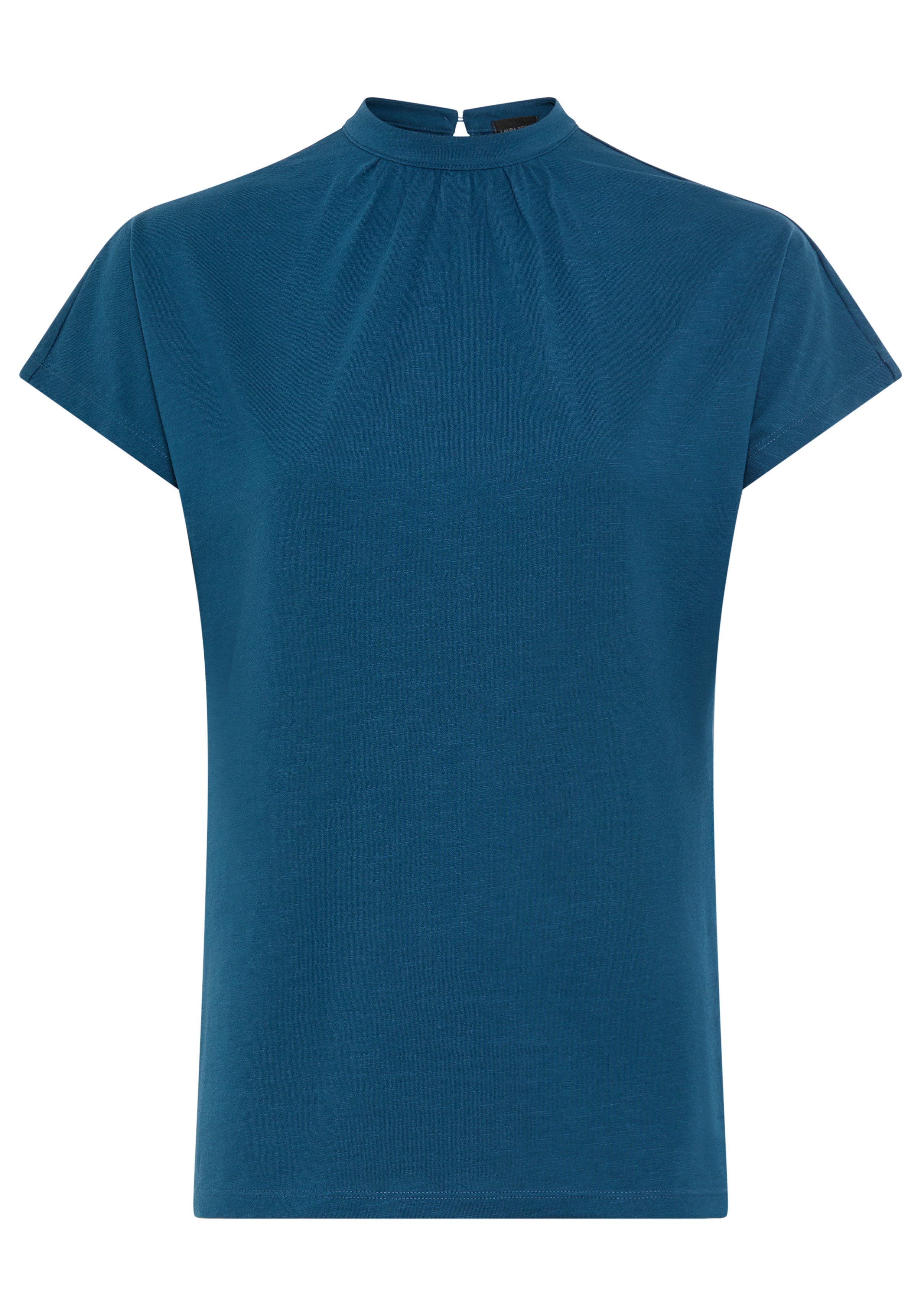 Laura Scott T-Shirt mit Stehkragen und melierter Optik