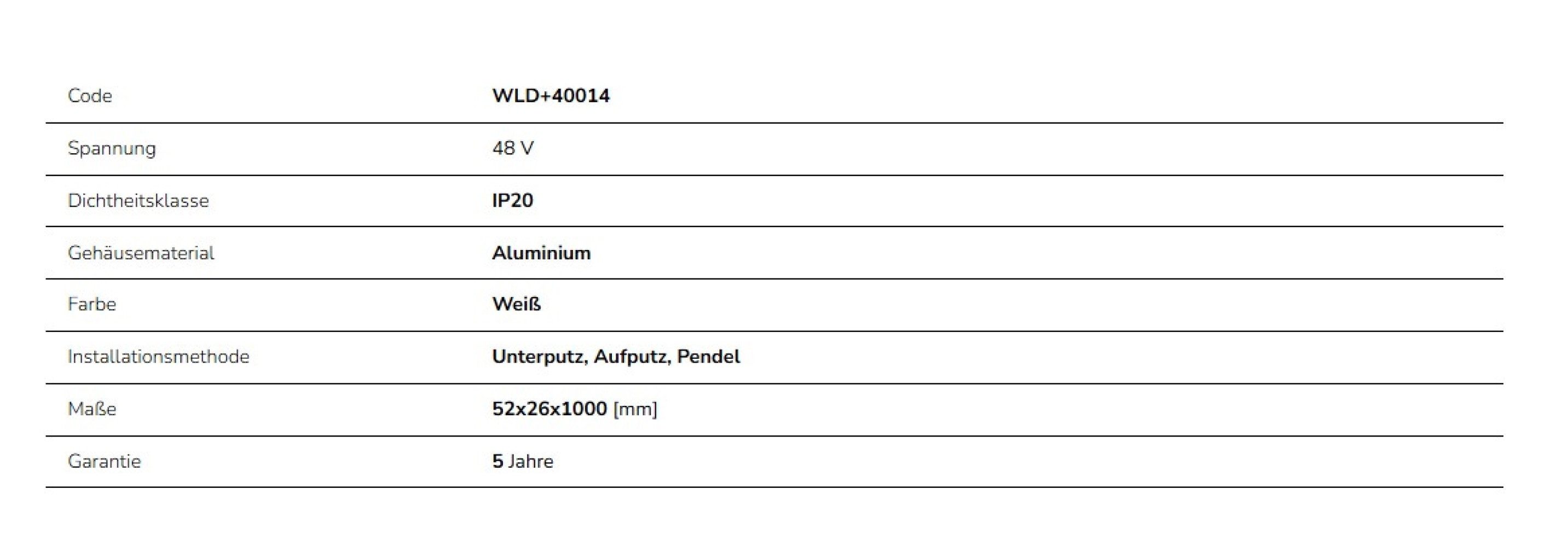 SpectrumLED Schienensystem-Schienen LED 48V Schienensystem Stromschiene 100 cm Aufbau 1m Einbau IP20 weiß, 100 cm, (1-tlg), Flexibel verbindbar