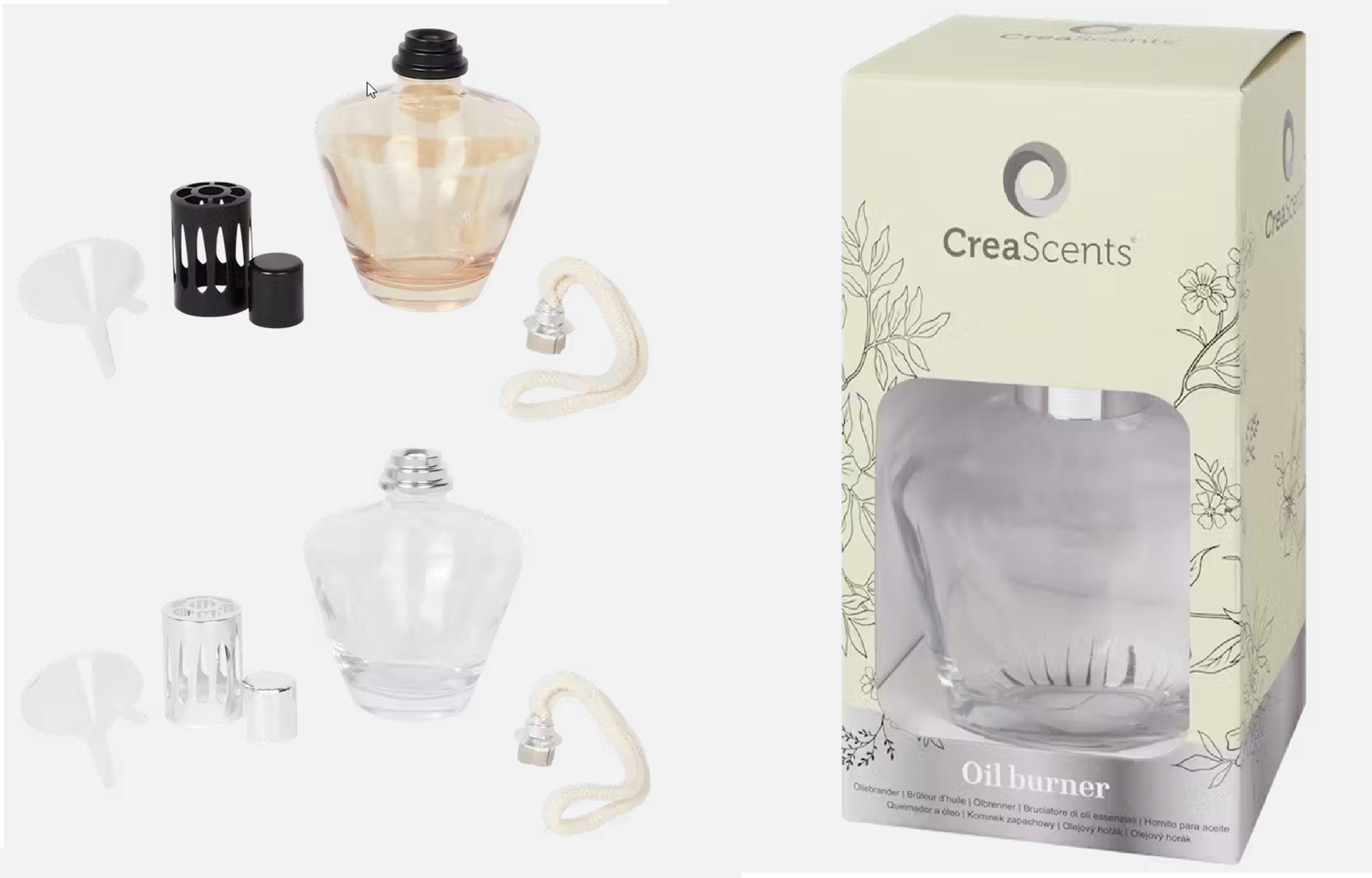 Spectrum Duftlampe Creascents Duftölbrenner Glas Oil Burner dunkel, hell