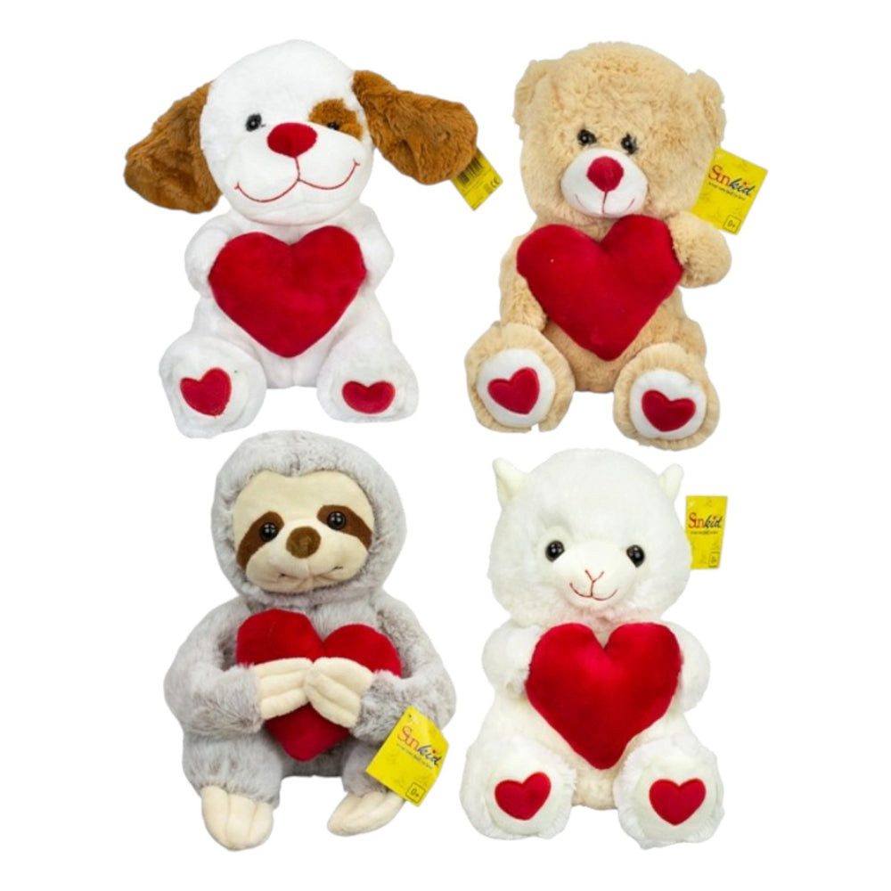 SUNKID Kuscheltier Plüschtiere mit Herz Kuscheltier Geschenk 25 cm 4süße Designs 1 Stk.