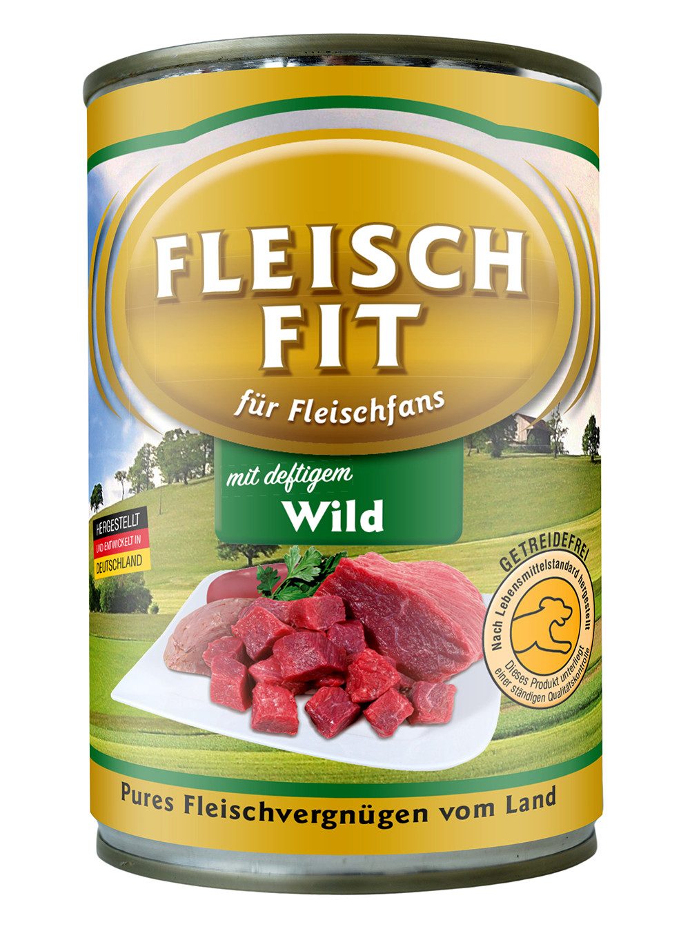 FleischFit FleischFit für Hunde mit deftigem Wild 30 x 800 g, Nassfutter für: Hunde