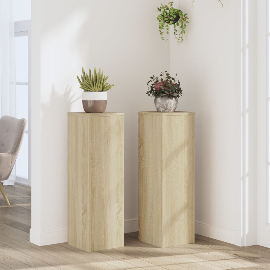 vidaXL Rankhilfe, Pflanzenständer 2 Stk. Sonoma-Eiche 25x25x80 cm Holzwerkstoff